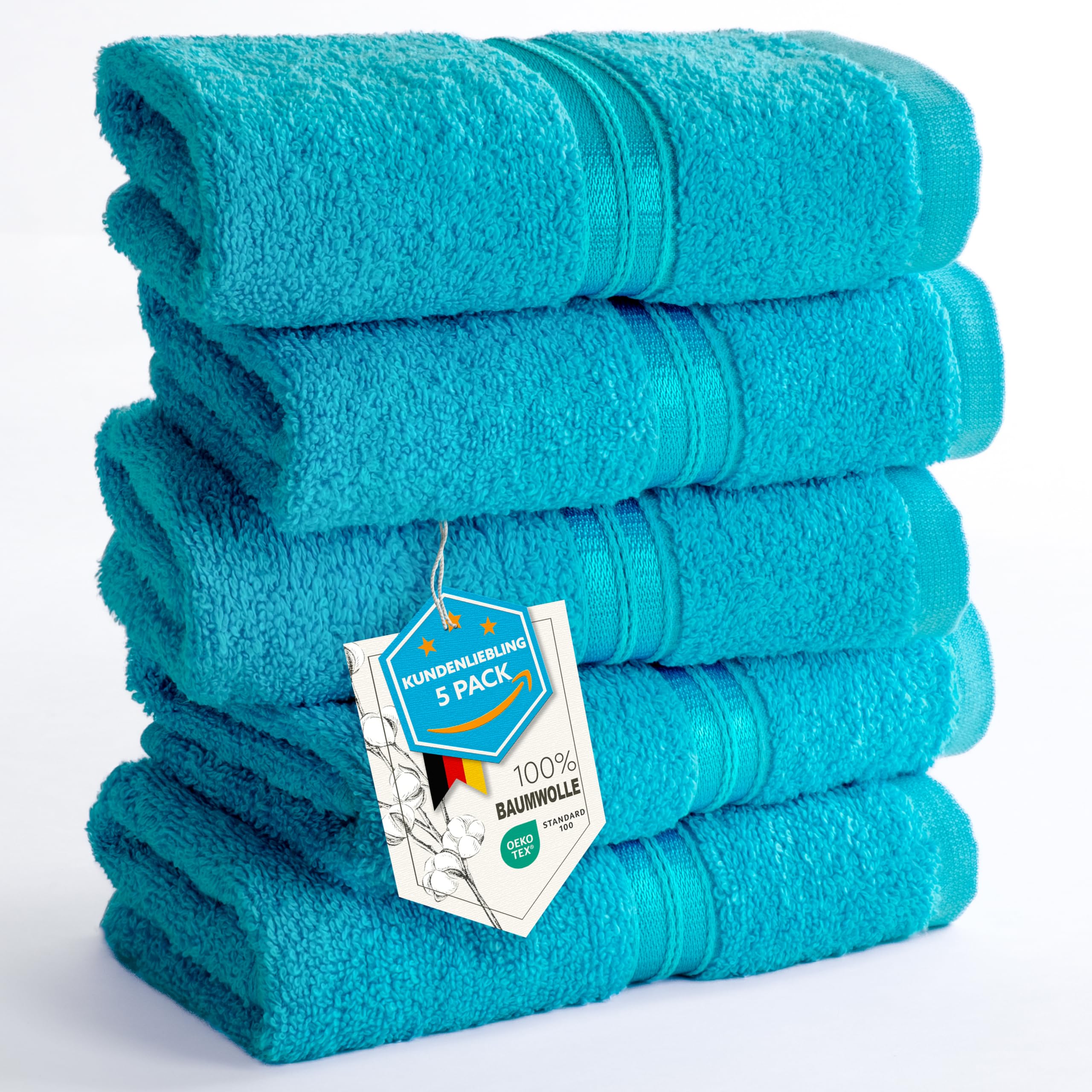 Toallas para invitados absorbentes Hammetex con certificado OEKO-TEX y algodón rizo