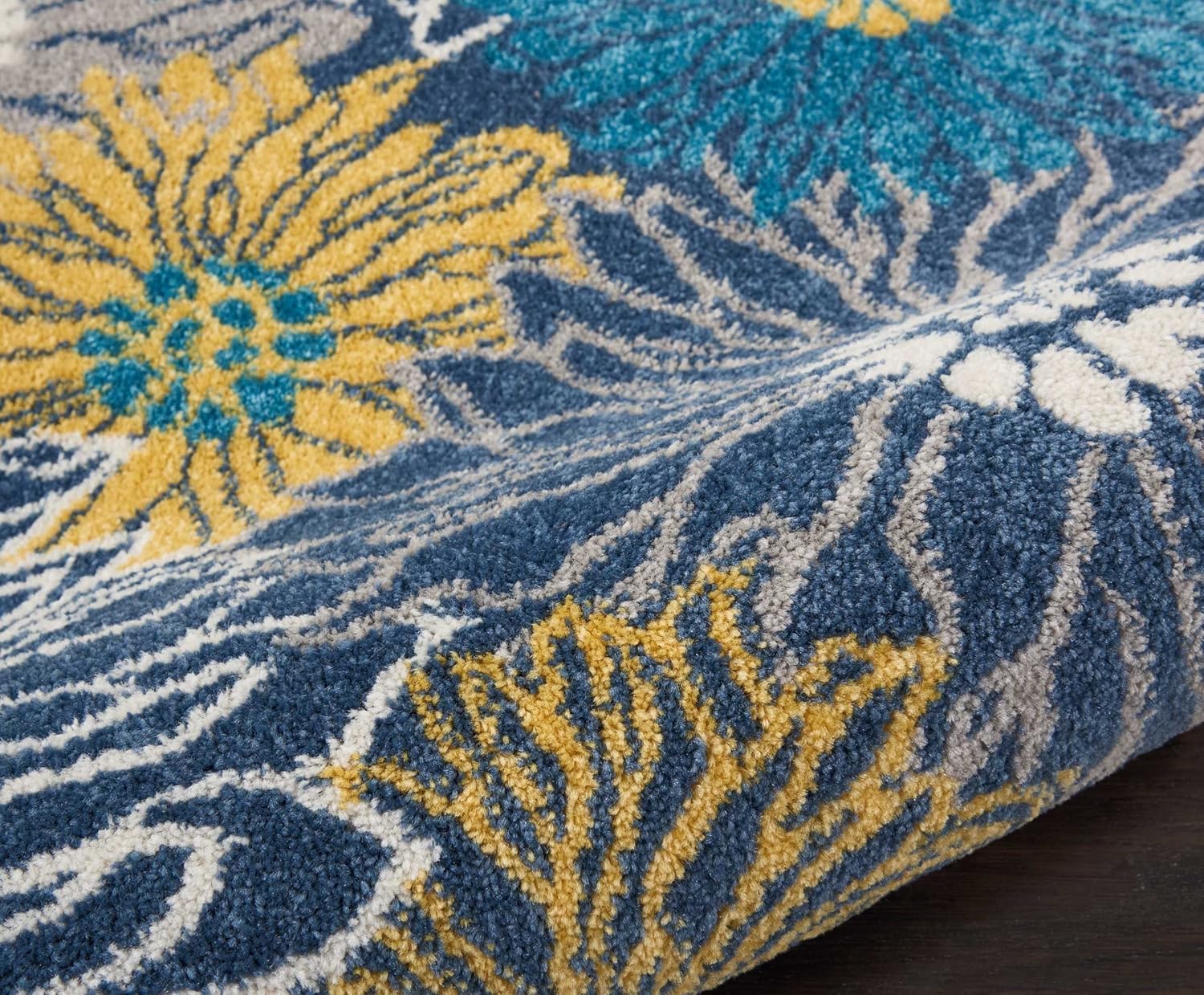 Nourison Home Passion Blue 2'2" x 7'6" Area Rug - Easy Clean, Non Shedding, Bed Room, Living Room, Dining Room, Kitchen (8' Runner)