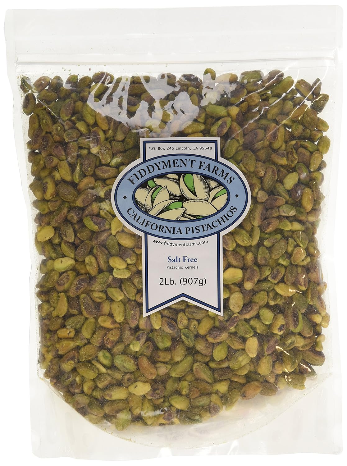 Fiddyment Farms 2lb Unsalted California Grown Jumbo Pistachio Kernels - Fresh Roasted, Gluten-Free Snack