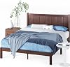 Zinus Adrian Wooden Bed Frame with Headboard | Double 135x190 cm | 31 cm High | Solid Wood Foundation | Wood Slat Support | Easy Assembly | Rustic Style | Brown