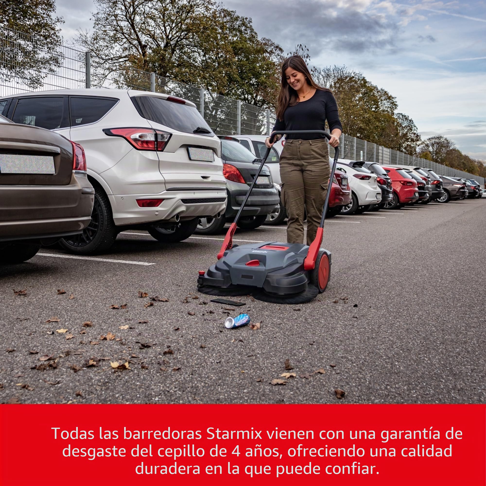 Haaga 255 - Barredora Manual con Sistema de Barrido Turbo, Capacidad de Barrido 1600 m²/h, Capacidad del depósito 20 litros