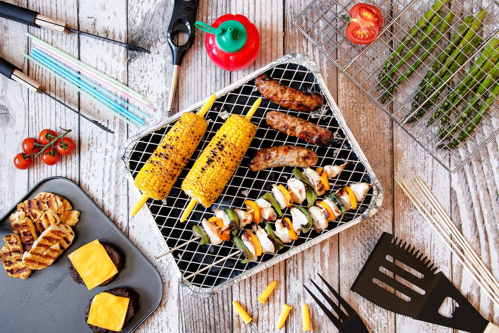 Chef Aid Barbecue a carbonella usa e getta, tempo di combustione extra lungo, ideale per picnic e ospitalità all'aperto