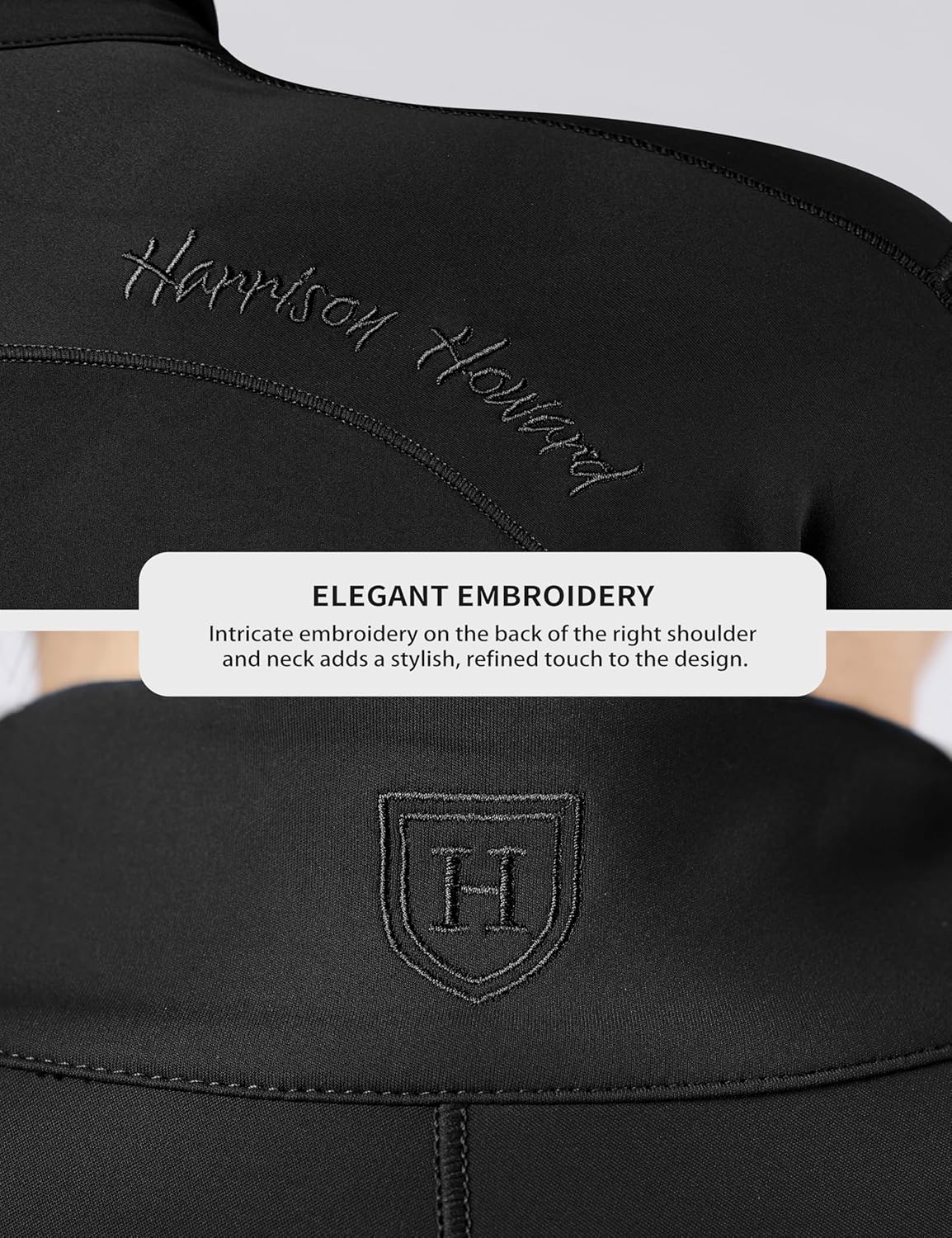 Harrison Howard Women's Horse Riding Shirts Long Sleeve Rider Top Stand Collar with Embroidery Equestrian Show Shirts - Image 5
