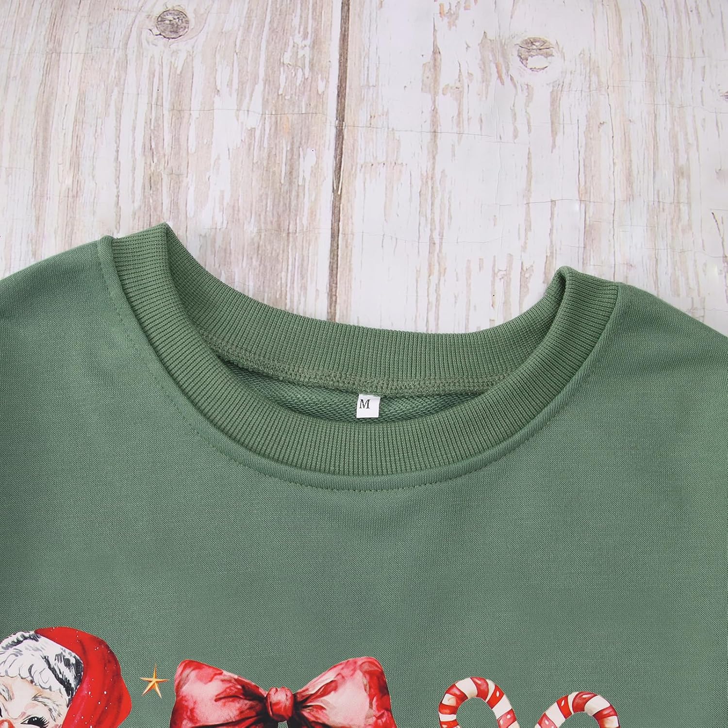 Women Christmas Sweatshirt Cute Santa Christmas Tree Graphic Shirt Long Sleeve Xmas Crewneck Pullover Holiday Top - Image 5