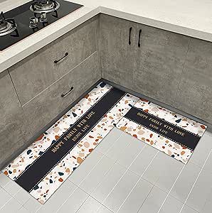 2-teilige Küchenmatten Set Mit Katzenmotiv - Rutschfeste & Waschbare Läufer 40x60cm + 40x120cm