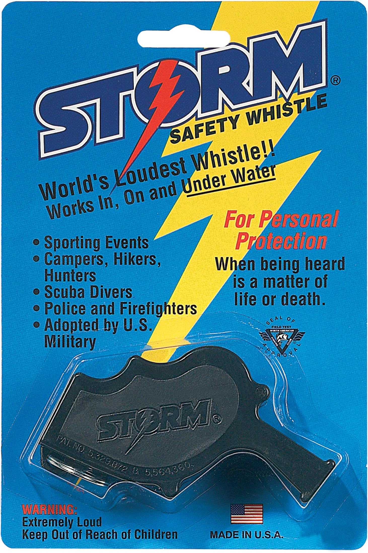 Wind Storm Saftey Whistle, Black