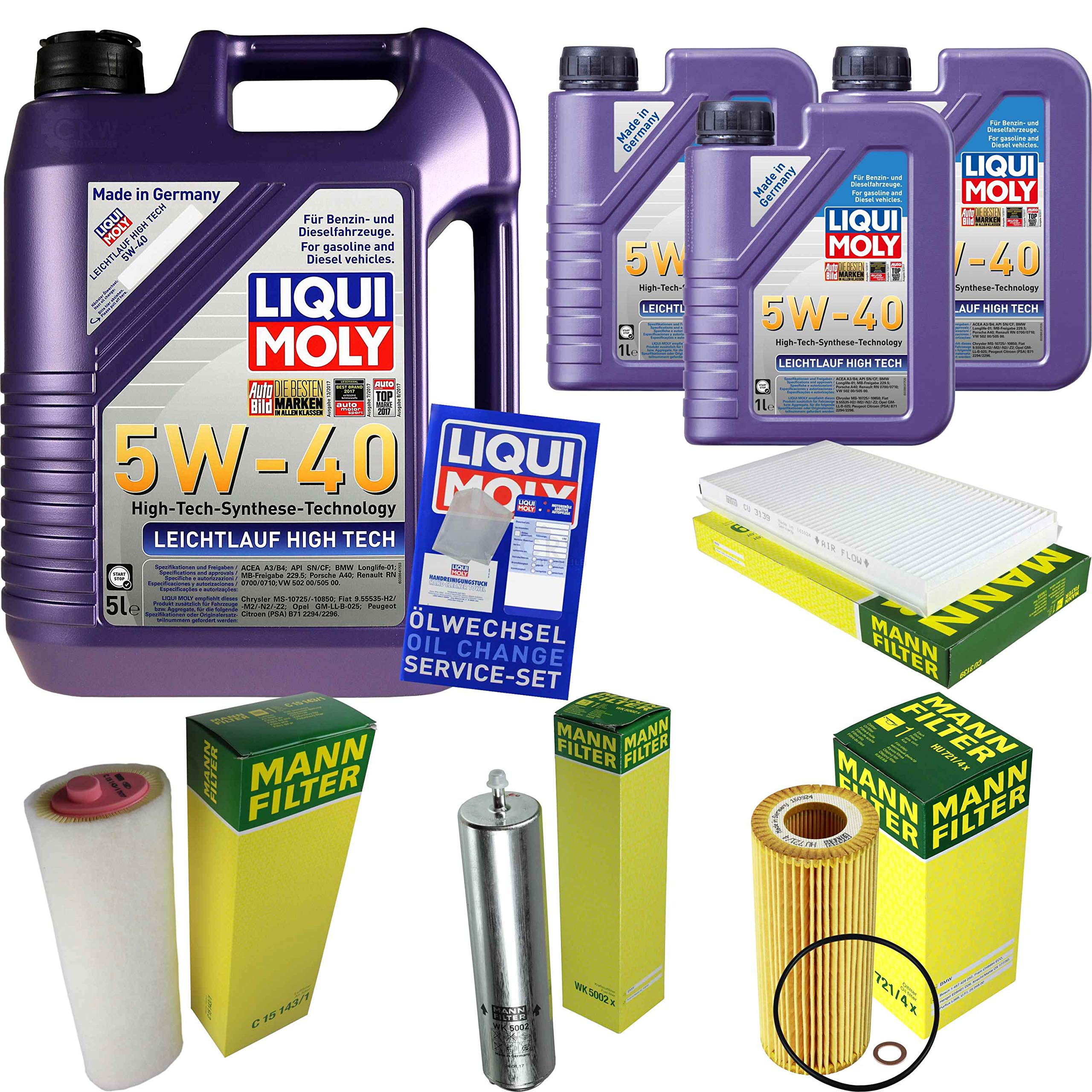 Pacchetto di ispezione 8 L LM LL High Tech 5W-40 + Pacchetto filtri Uomo 5 pezzi