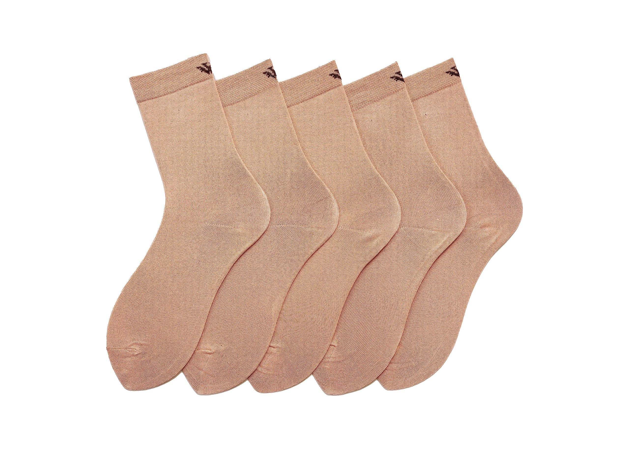 Women's_Socks FAWN Colour Cotton Fabric Solid Free Size Full Length Length Casuals Wear Socks Pack Of 5-image-33