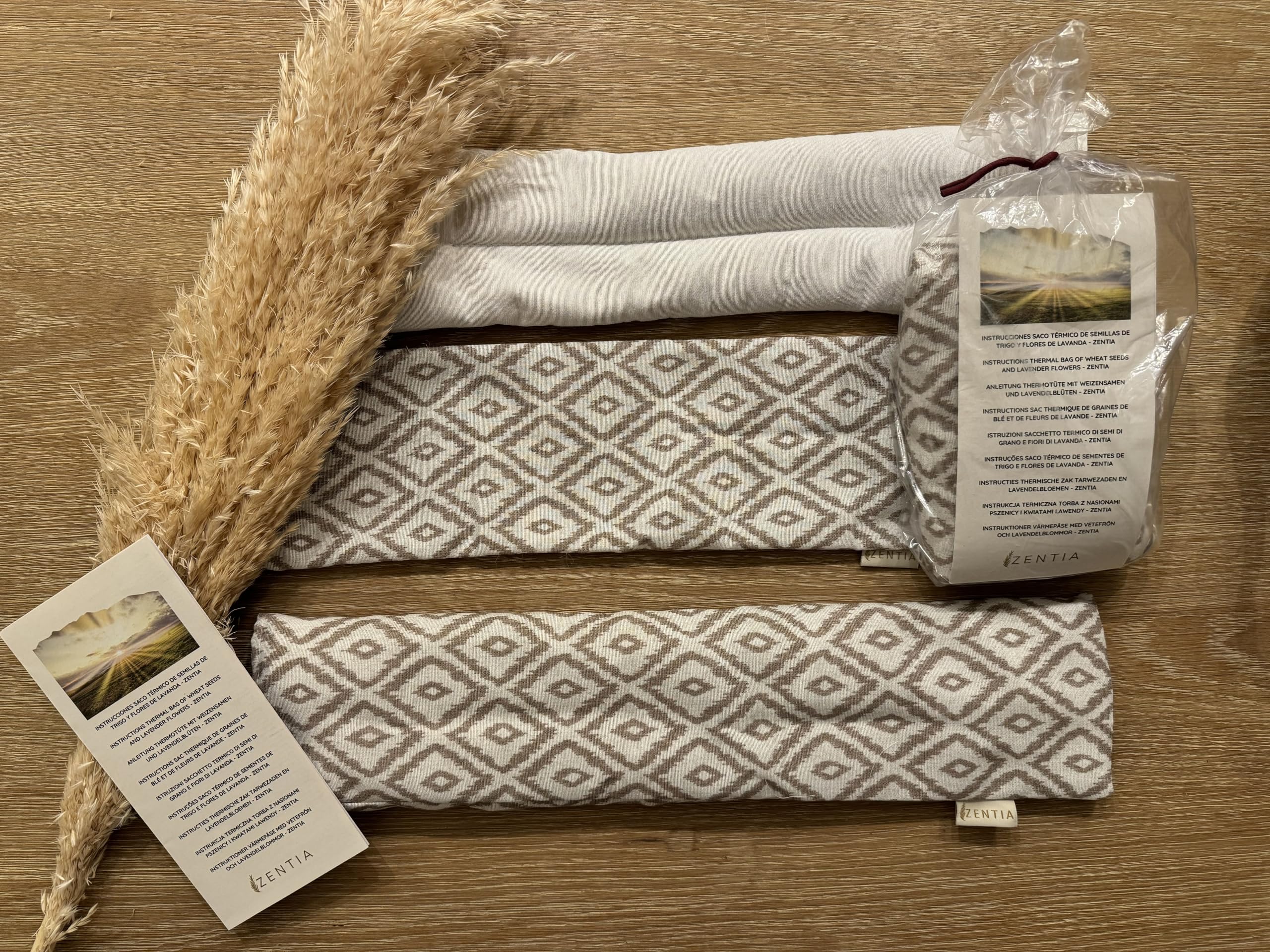 Sacco Semi Microonde 12x50cm Lavanda, 100% Cotone - Borsa Termica Calore e Freddo - Cuscino Cervical Grande