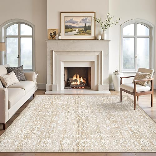 Soalmost 5x7 Area Rugs for Living Room, Washable Vintage Floral