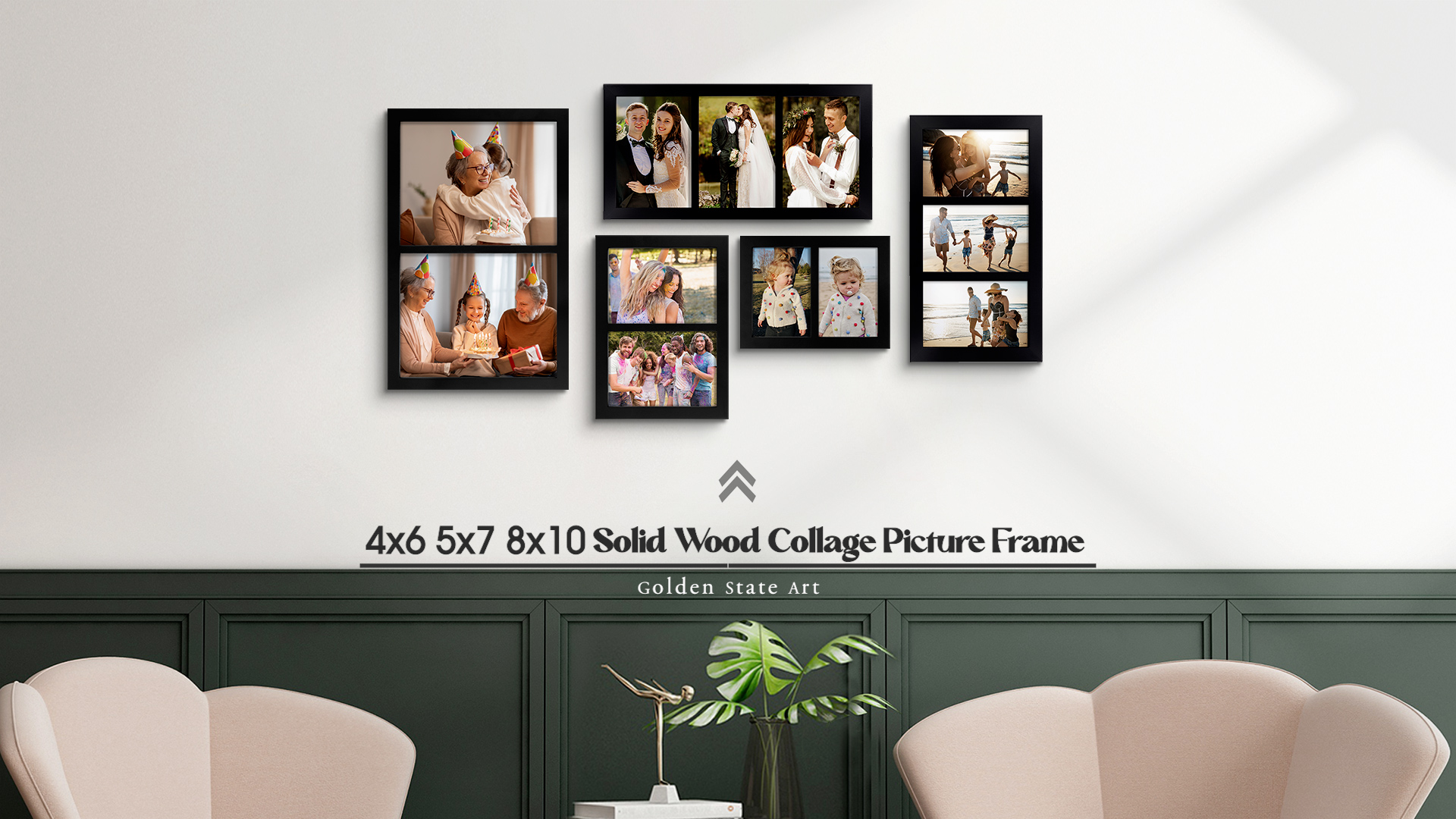 Amazon.com - Golden State Art, 4x6 Double Picture Frame, Displays