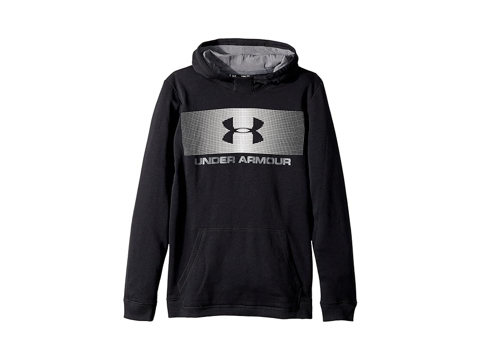 

Under Armour Kids Cotton French Terry Hoodie (Big Kids) (Black/White/White) Boy's Sweatshirt