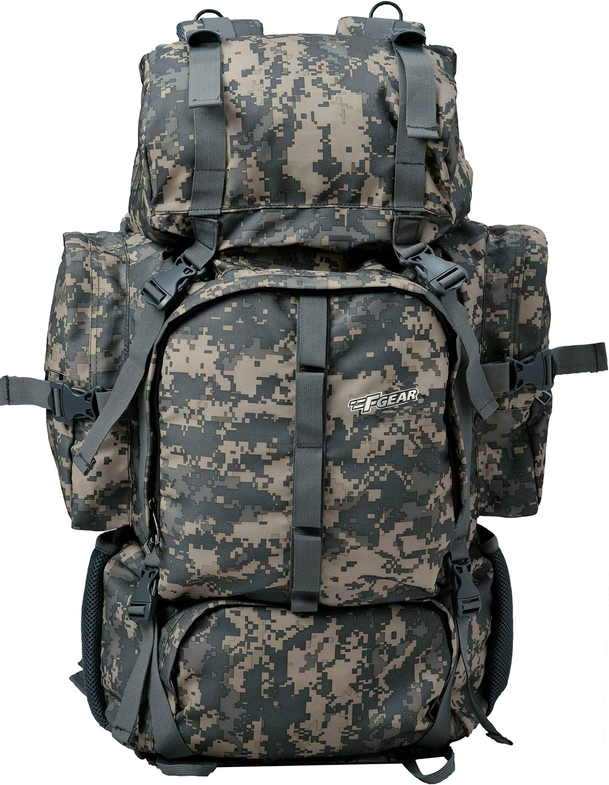 F Gear Neutron ACV 50L, Unisex Trekking Bag|Military Bag|Army Bag|Hiking Camping Travel Leisure Tourist Outdoor Sport Rucksack|Multi Pockets, Shoulder Bag - Drawstring Top Open |1 year warranty