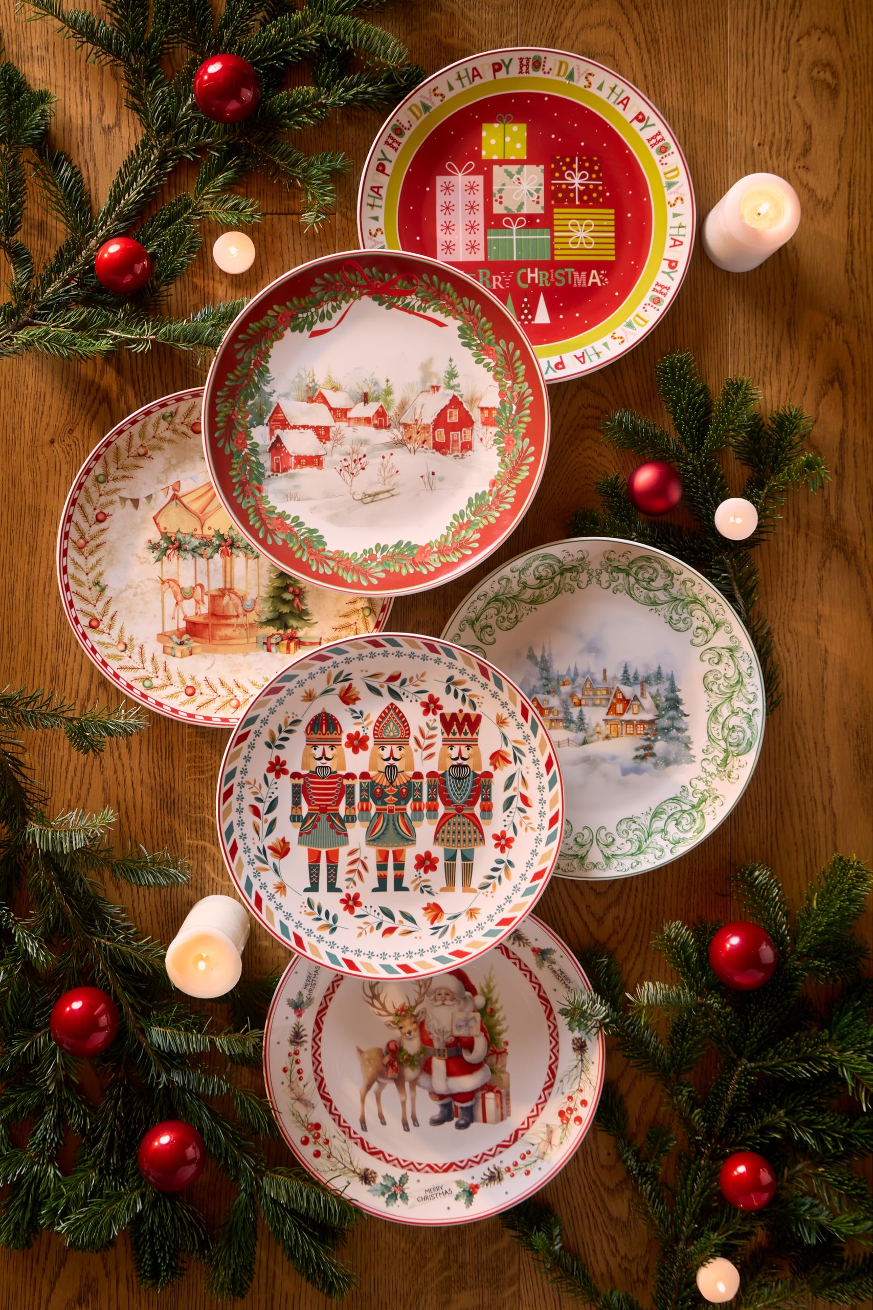 Tognana, Assiette Panettone 30 cm Santa Claus, Porcelaine, Multicolore