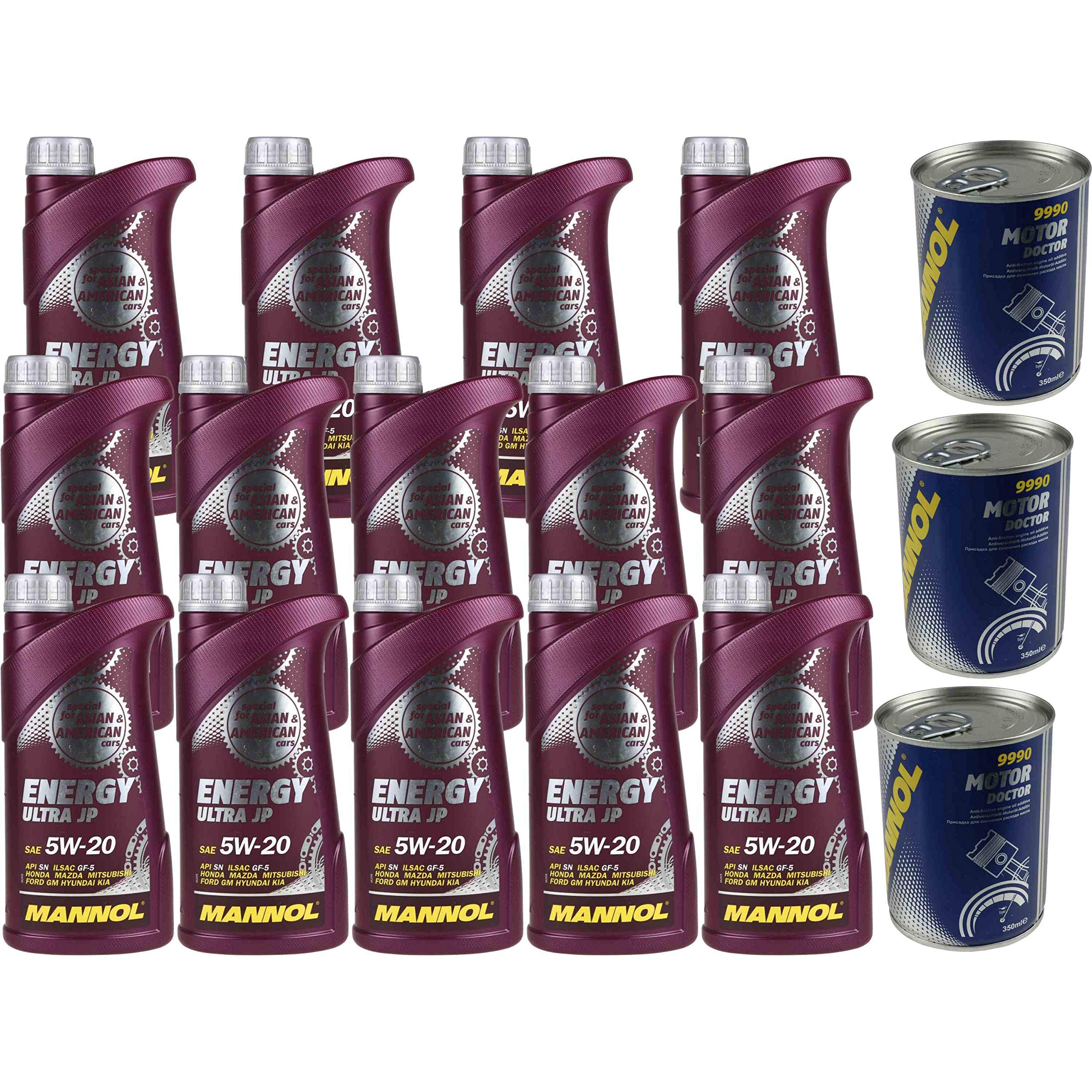 MANNOL Motoröl 5W-20 + Additiv – 9 Liter Energy Ultra JP Für Japanische & US-Autos