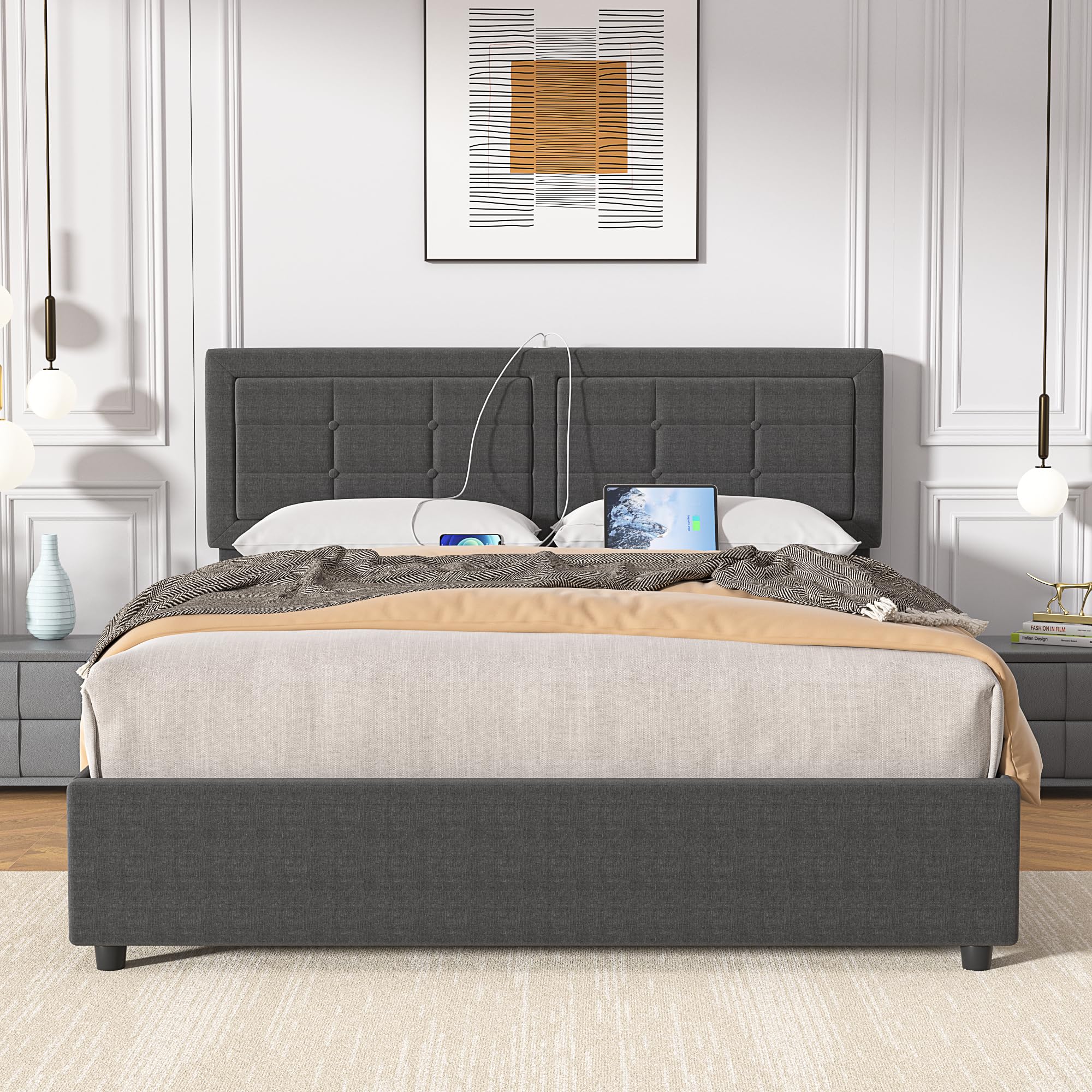 Snapklik.com : VECELO Full Size Bed Frame