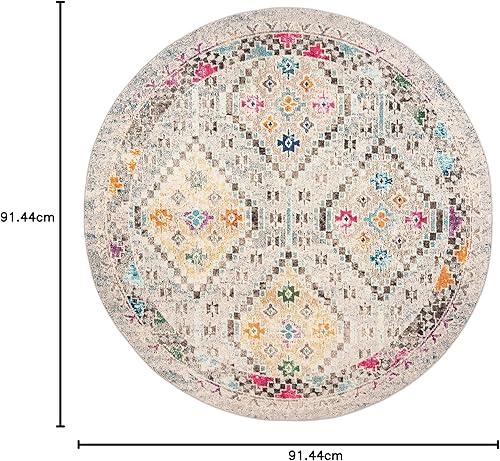 Vista 268 de Safavieh Madison Collection MAD418F - Alfombra de área con diamantes, Polipropileno, Azul Oscuro/Amarillo