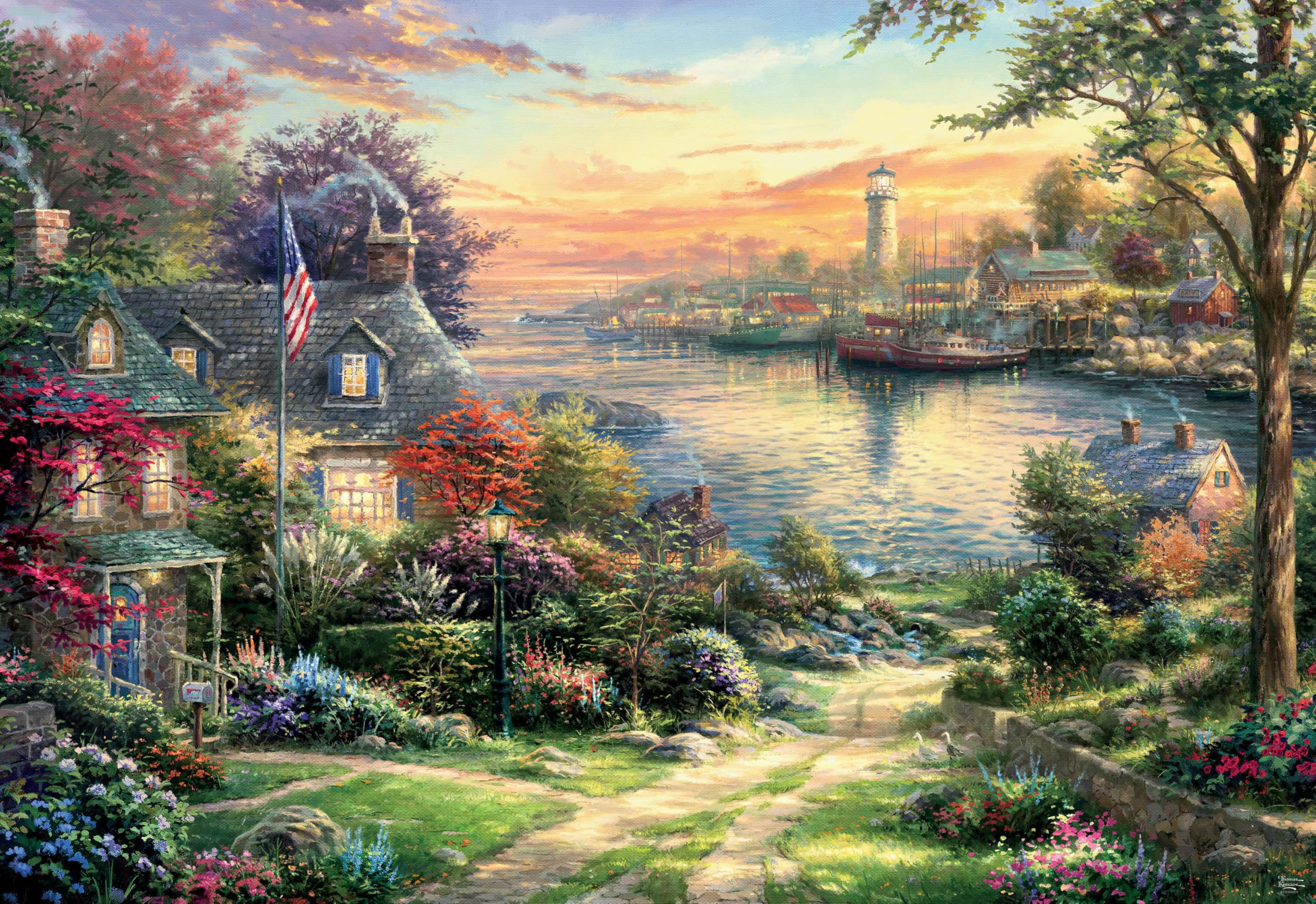 Amazon.com: Buffalo Games Ceaco - Silver Select - Thomas Kinkade