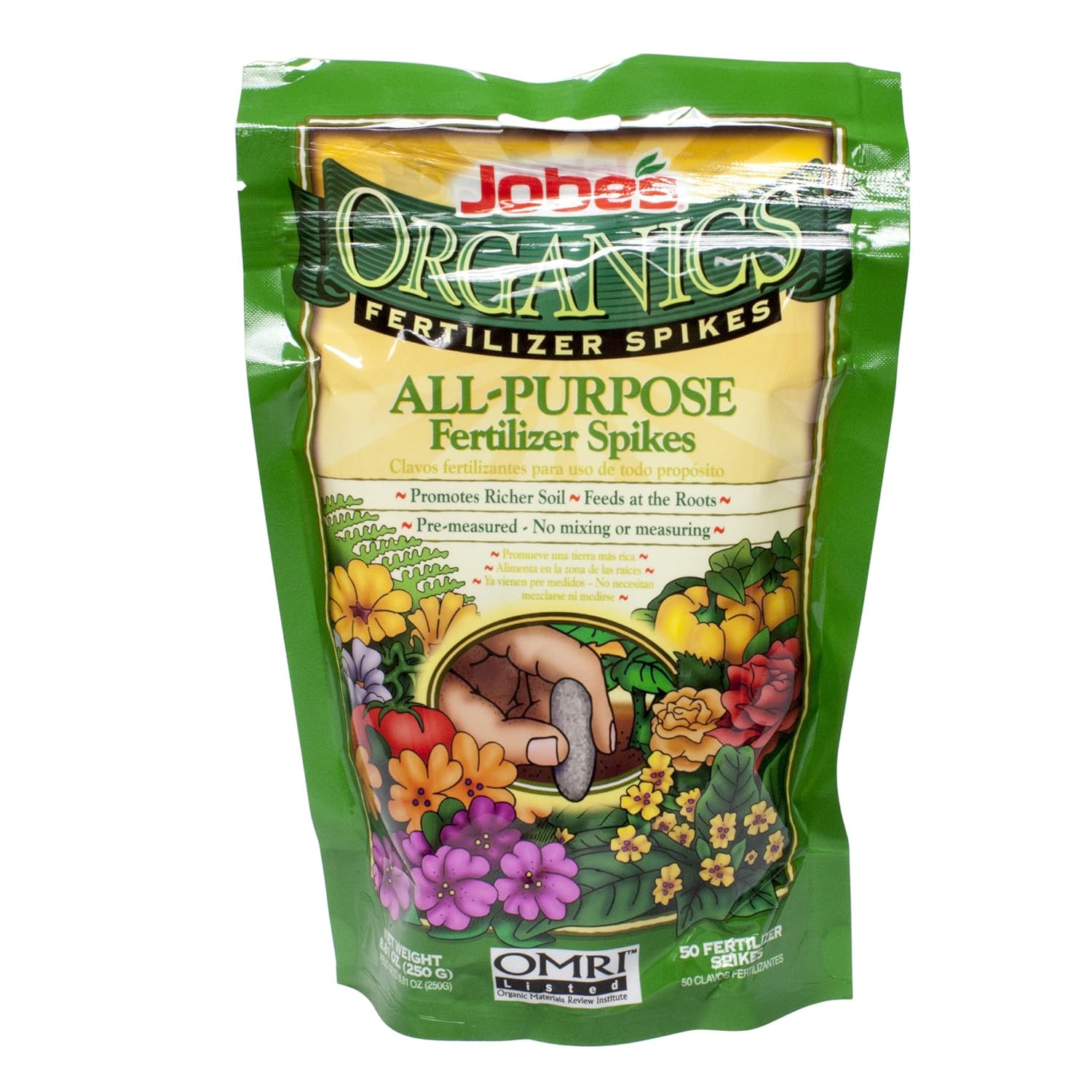 Jobes 06528 Organics All Purpose Fertilizer Spikes 50 Count
