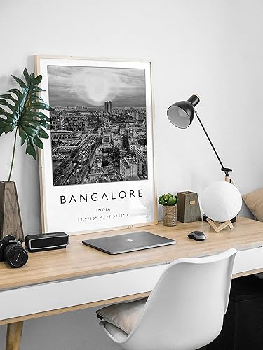 Miniatura 3 de Impresión de pared de Bangalore, arte de pared de Bangalore, arte de pared de la India, arte de viaje, arte de pared, arte en blanco y negro,