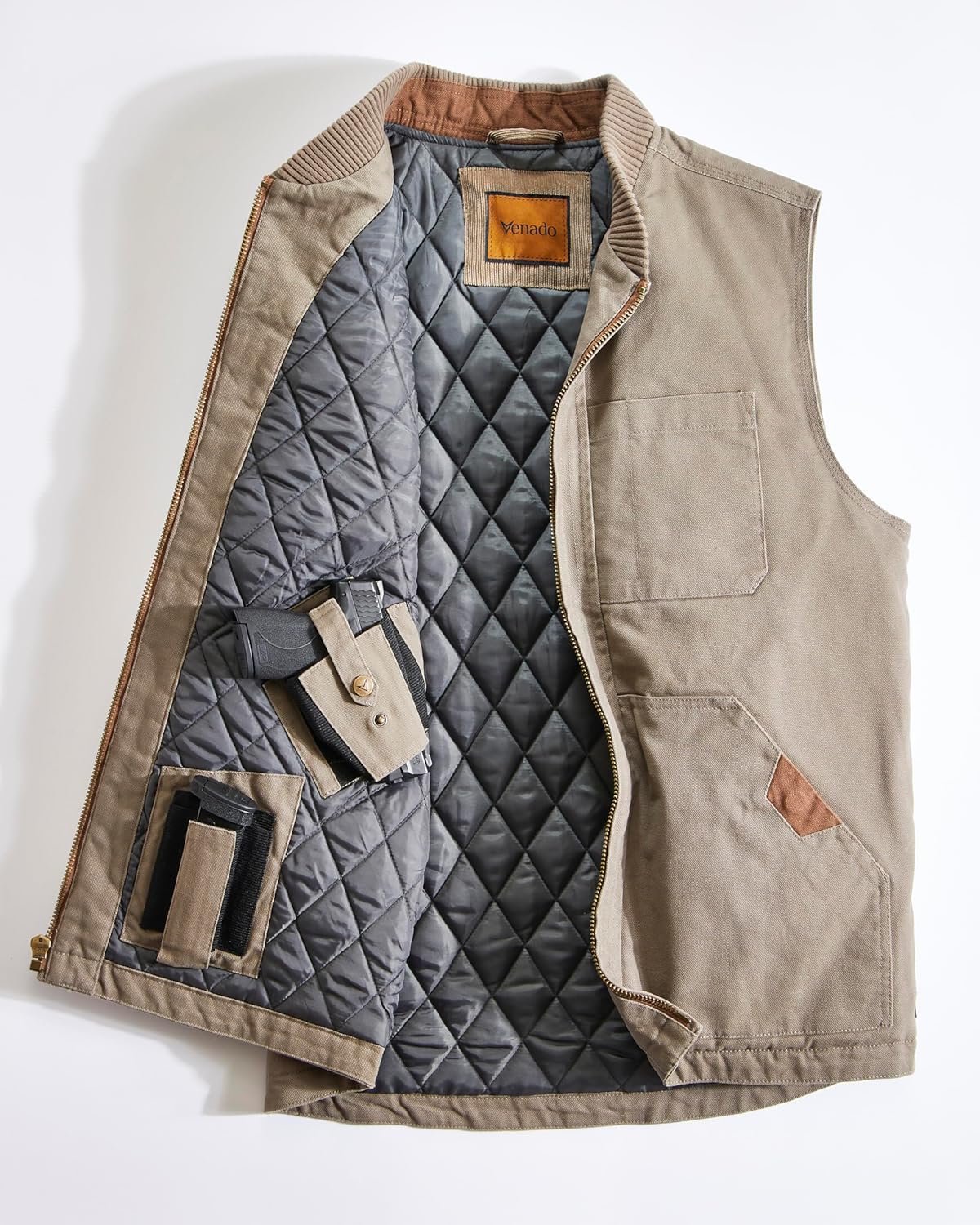 Venado Concealed Carry Vest for Men - Heavy Duty Canvas - Conceal Carry Pockets - Image 2