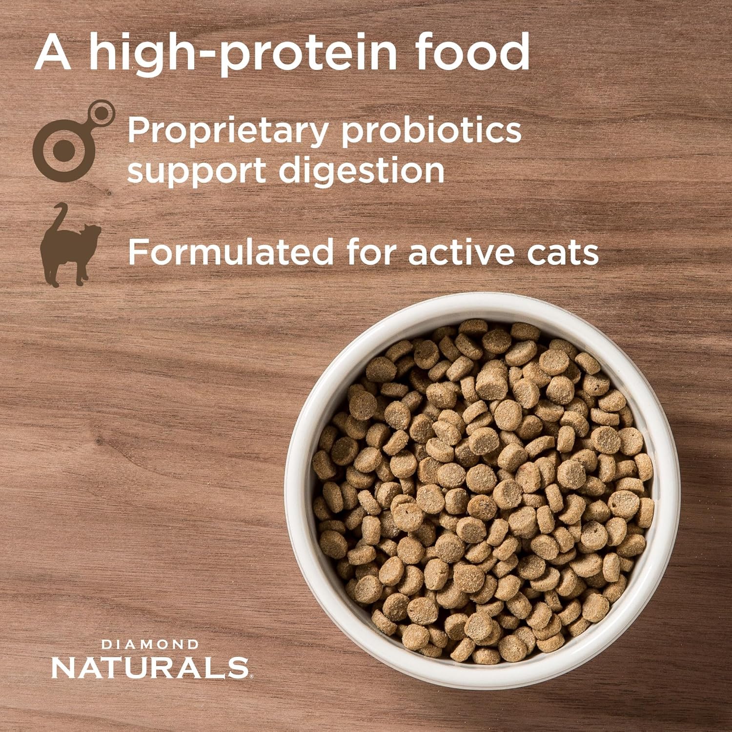 Diamond Naturals Active Cat Adult Dry Cat Food Chicken Protein Formula from Cage-Free Chicken with Superfoods, Probiotics, Antioxidants and Essential Nutrients 18lb