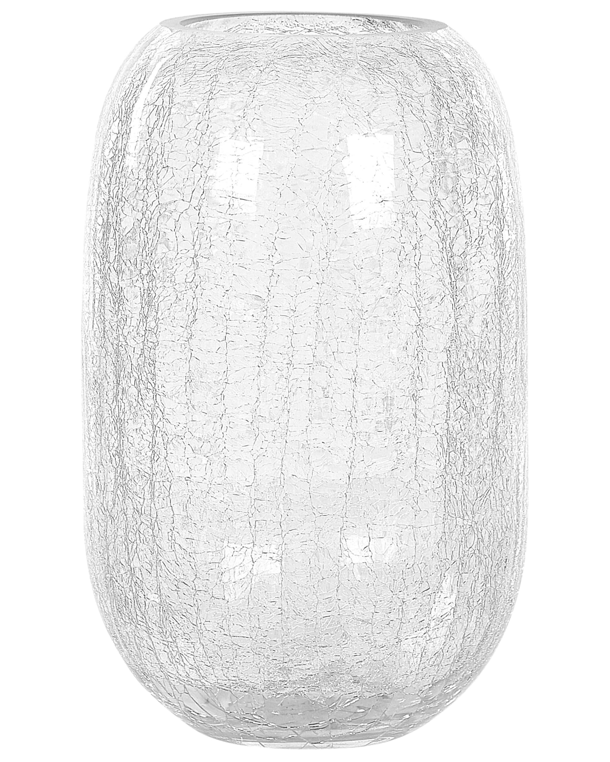 Deko Blumenvase Bruchglas transparent 28 cm mit breiter Öffnung Modern Kyrakali