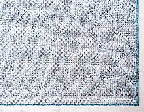 Vista 194 de Unique Loom Alfombra Colección enrejado Marroquí Celosía Transicional Interior y Exterior, Polipropileno Gris carbón/natural