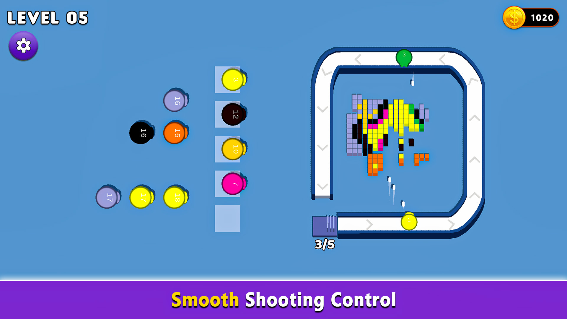 Pixel Color Blast Shooter 3D: Shoot, Fill & Smash Blocks in an ...