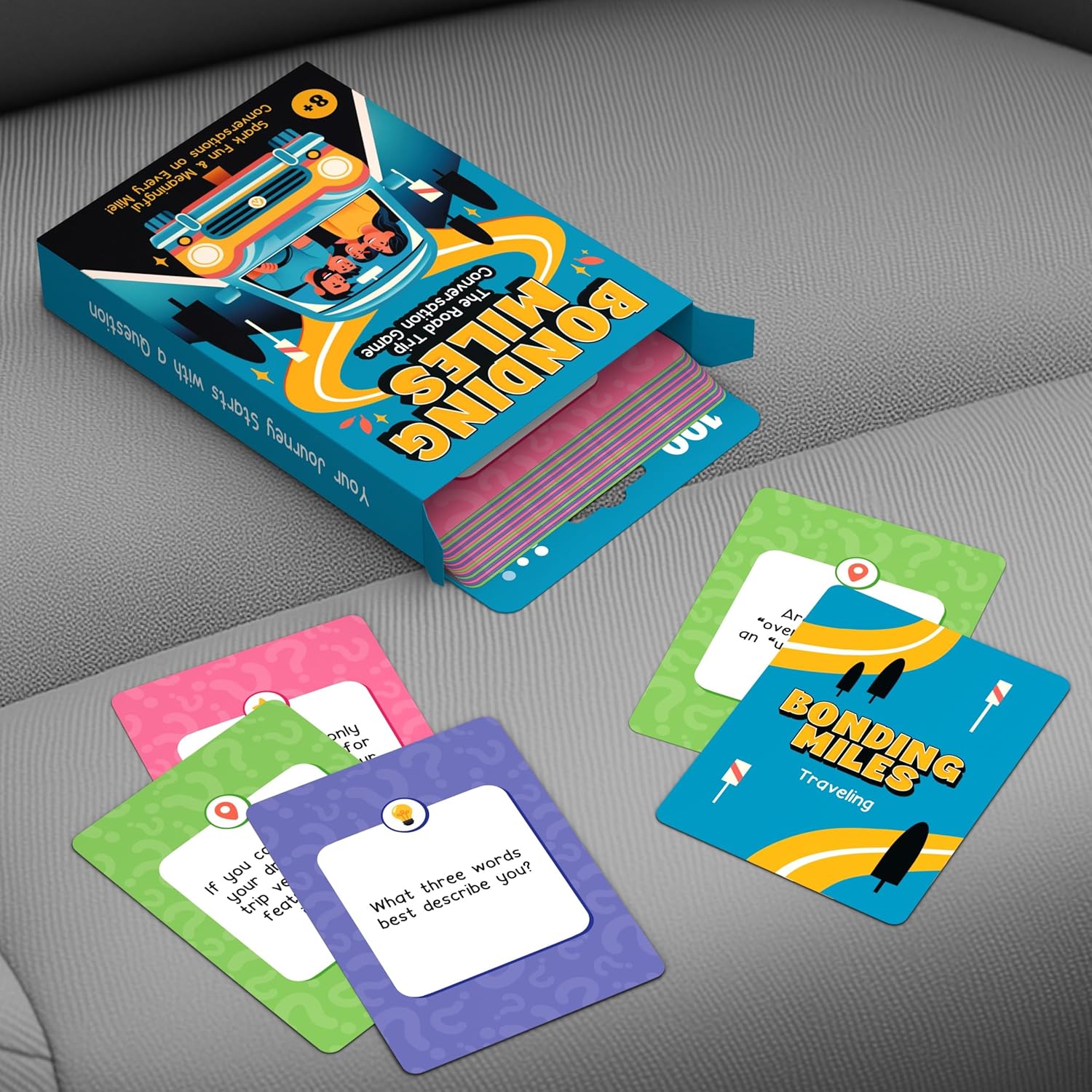WELL BALANCED Bonding Miles – Road Trip Conversation Card Game for Kids, Teens & Adults, Car Game, Travel Essentials - Image 7