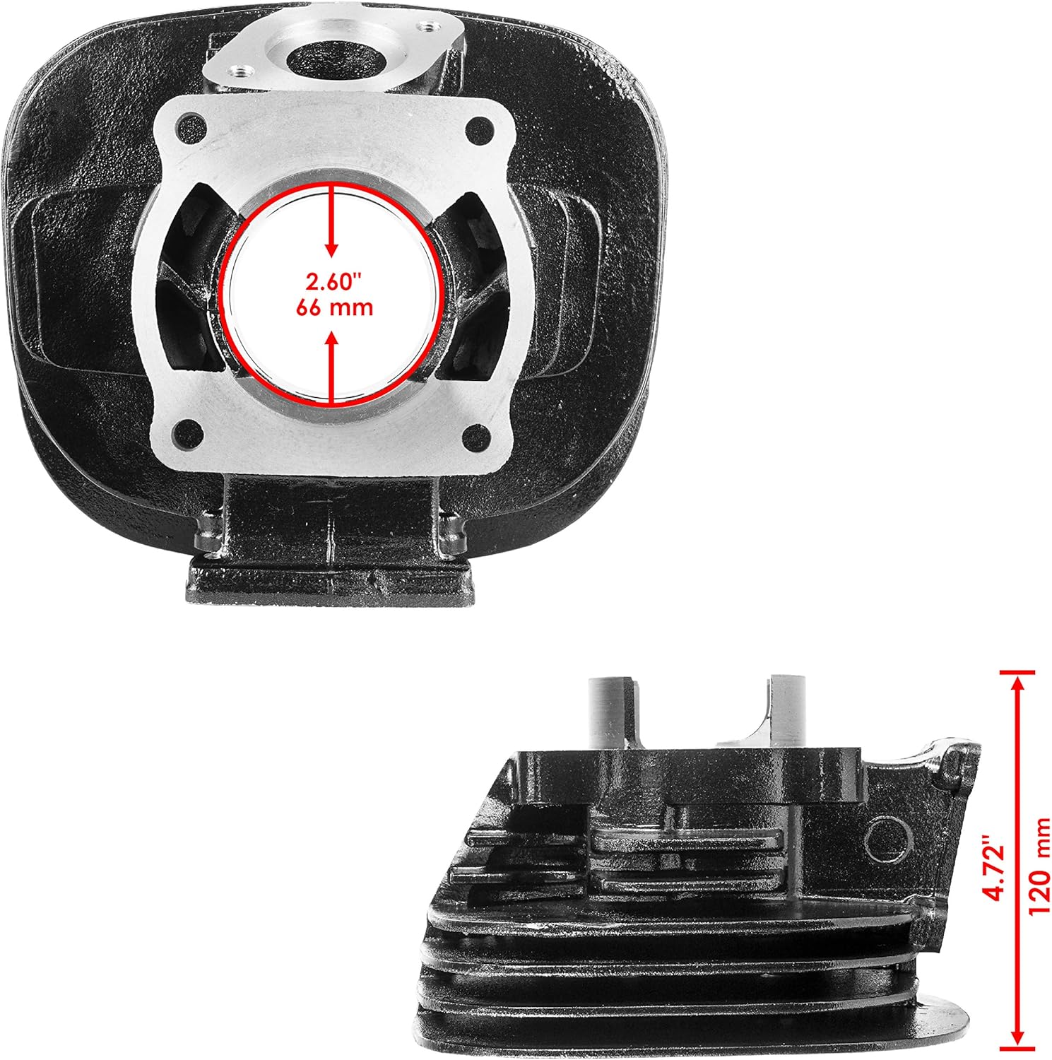 Caltric Cylinder Piston Ring Gasket Compatible with Yamaha Blaster 200 YFS200 1988-2006 Bore 66 mm