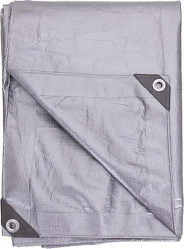 Miniatura 6 de Kotap TRS-1420 - Lona de poliéster resistente de 10 mil con protección UV 100%, 14 pies X 20 pies, Plata