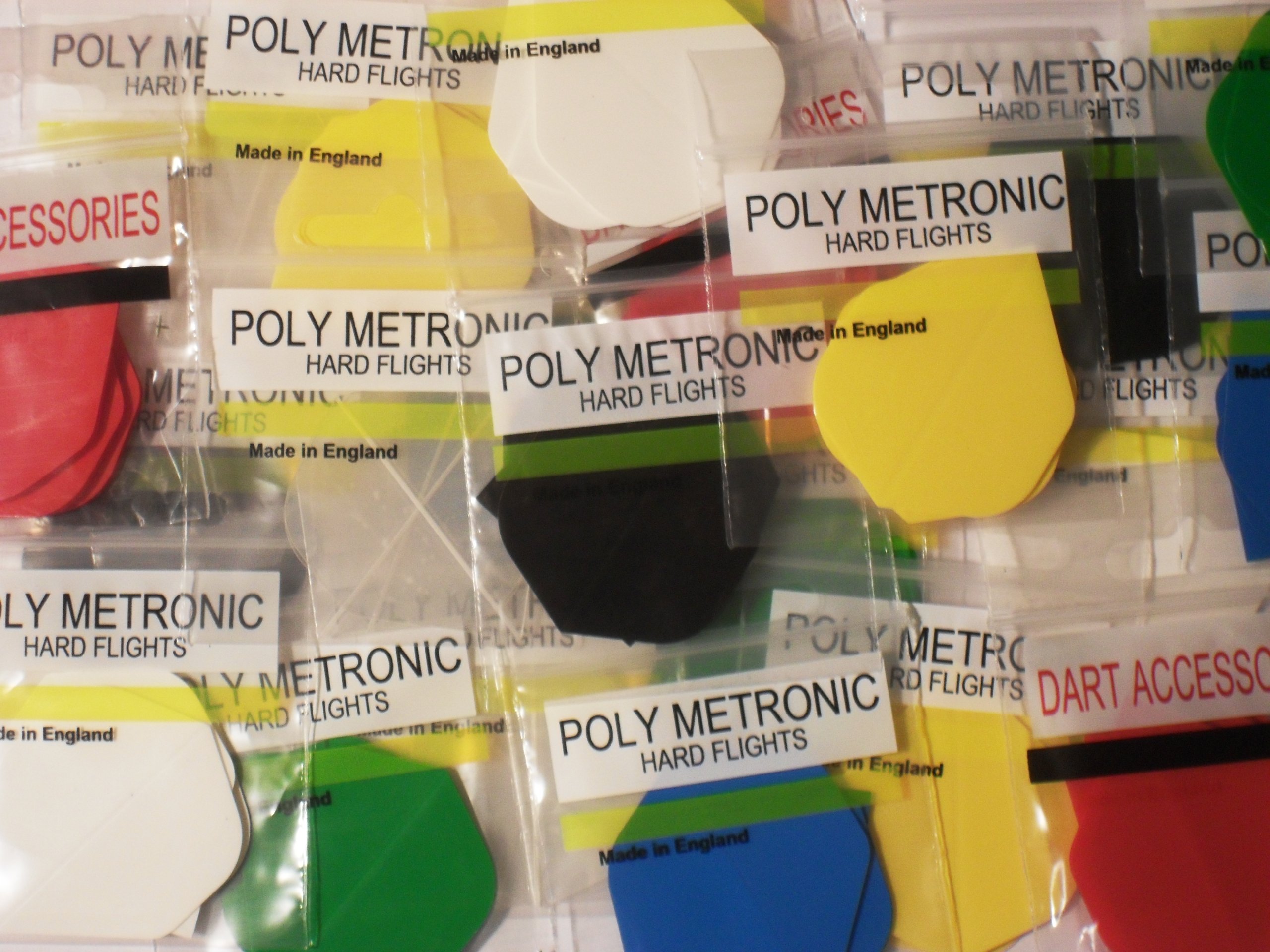 30 Poly Metronic Dart Flights Assorted Poly Plain