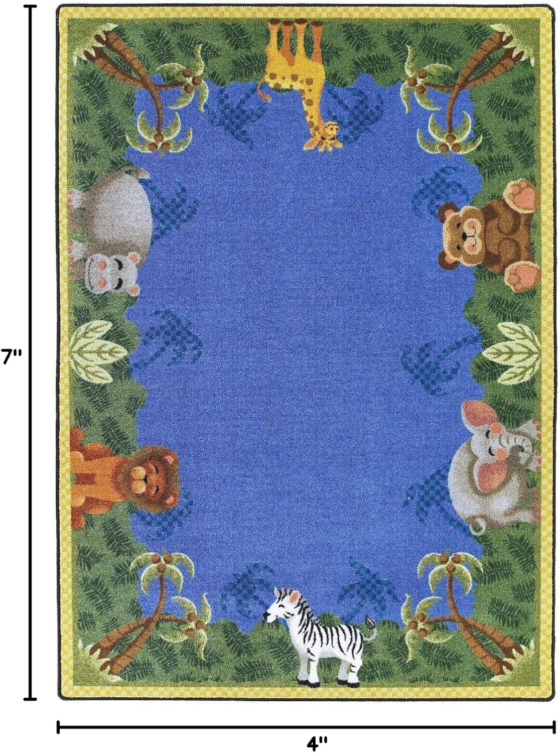 Just for Kidss Jungle Friends Kids Rectangle Rug Size: 5'4" x 7'8"