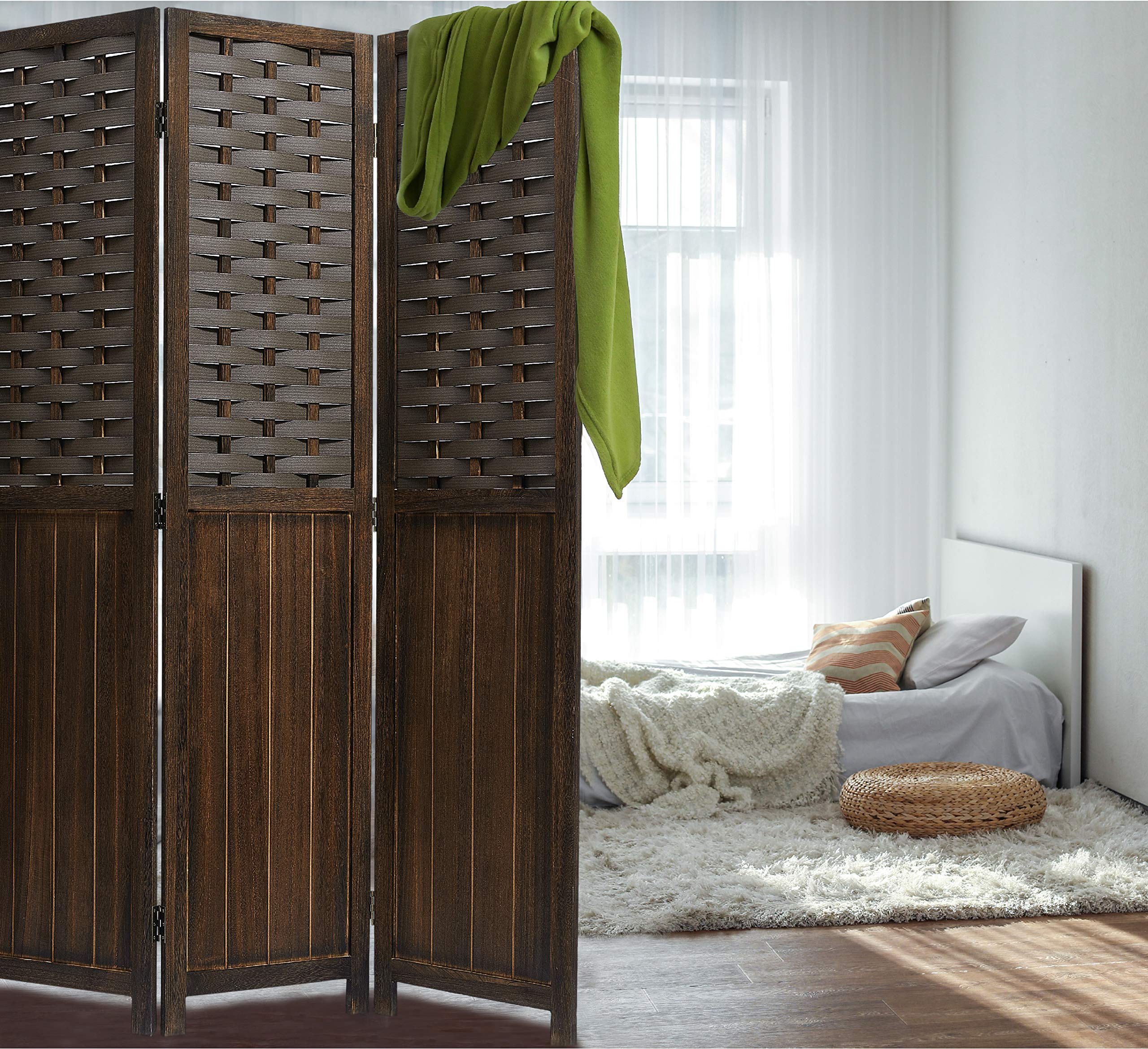 COZAYH 3 Panel 67” Paulownia Wood Screen Room Divider, Folding Room