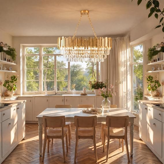 Crystal Chandeliers Ceiling Light Gold - Modern Crystal Chandelier [Energy Class G]