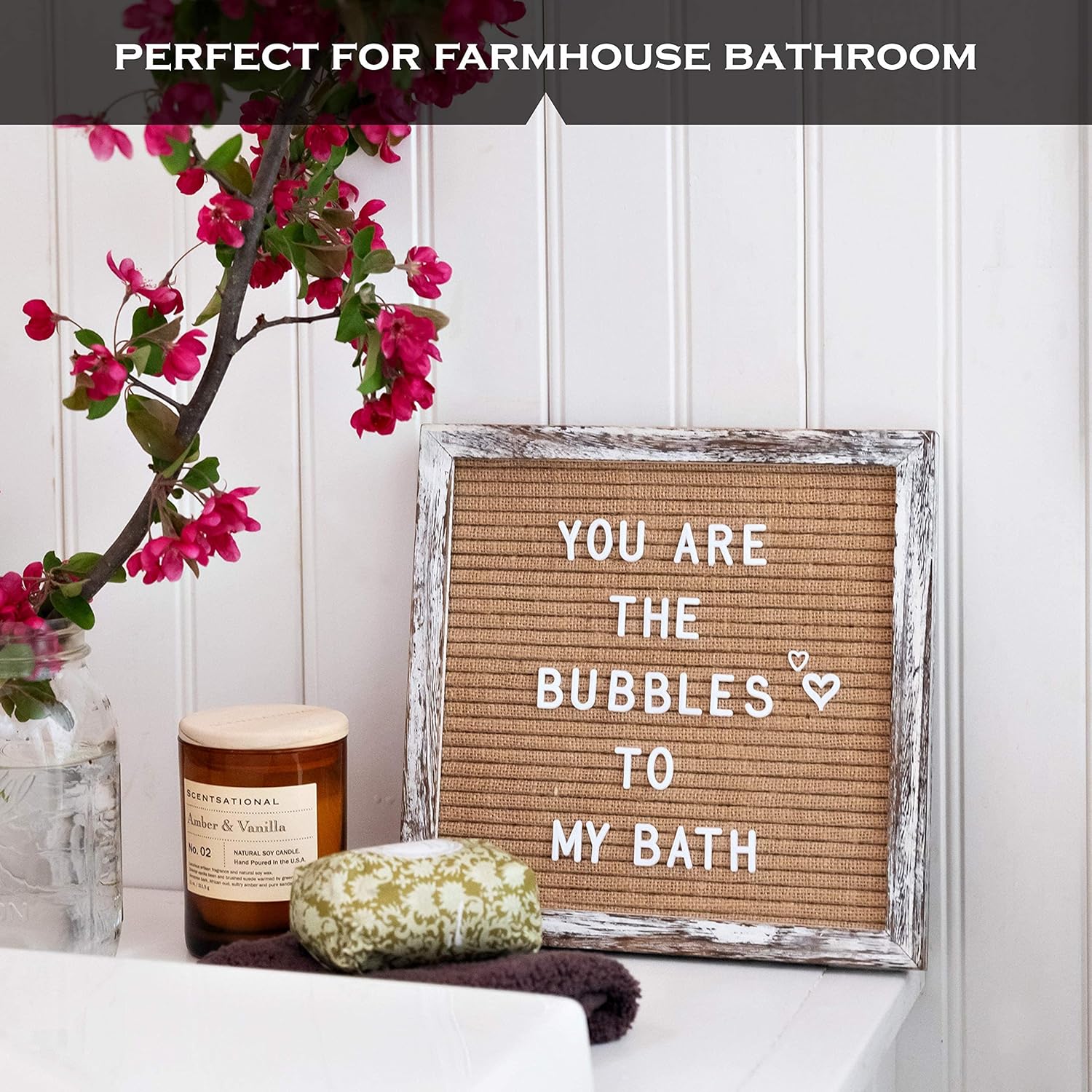 Blасk Frіdау 🔥 Burlap Letter Board Farmhouse Decor 10x10 Inch - Interchangeable Letter Board Classroom Decor, Farmhouse Office Decor, Farmhouse Letterboard Custom Signs Home Decor Pregnancy Announcement, Farm Décor