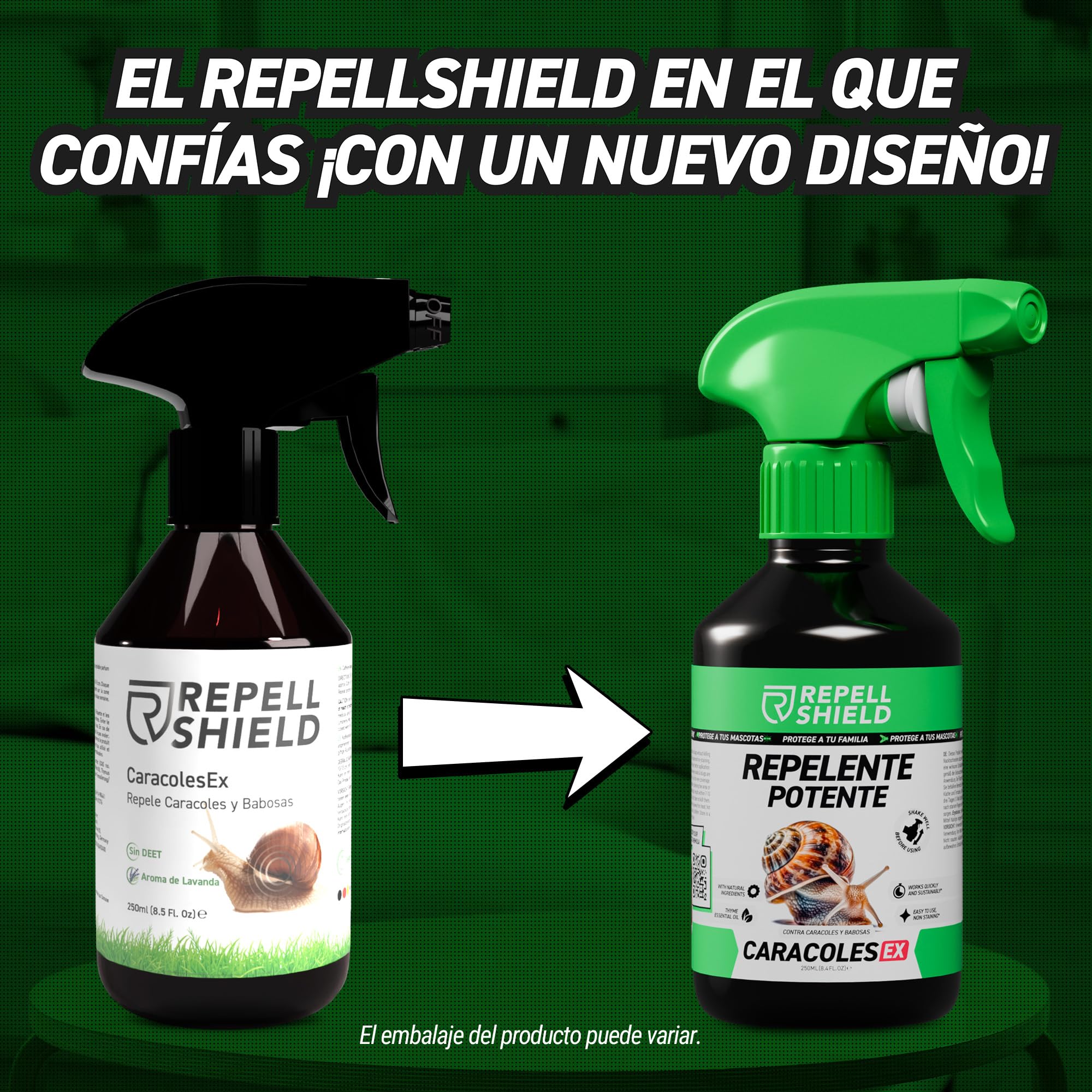 RepellShield® Spray Anti Caracoles y Babosas - Fácil Aplicación en Huertos, Plantas, Jardines - Uso Interior y Exterior - Protección Natural y Segura - Alternativa a Veneno Caracoles y Babosas - 250ml