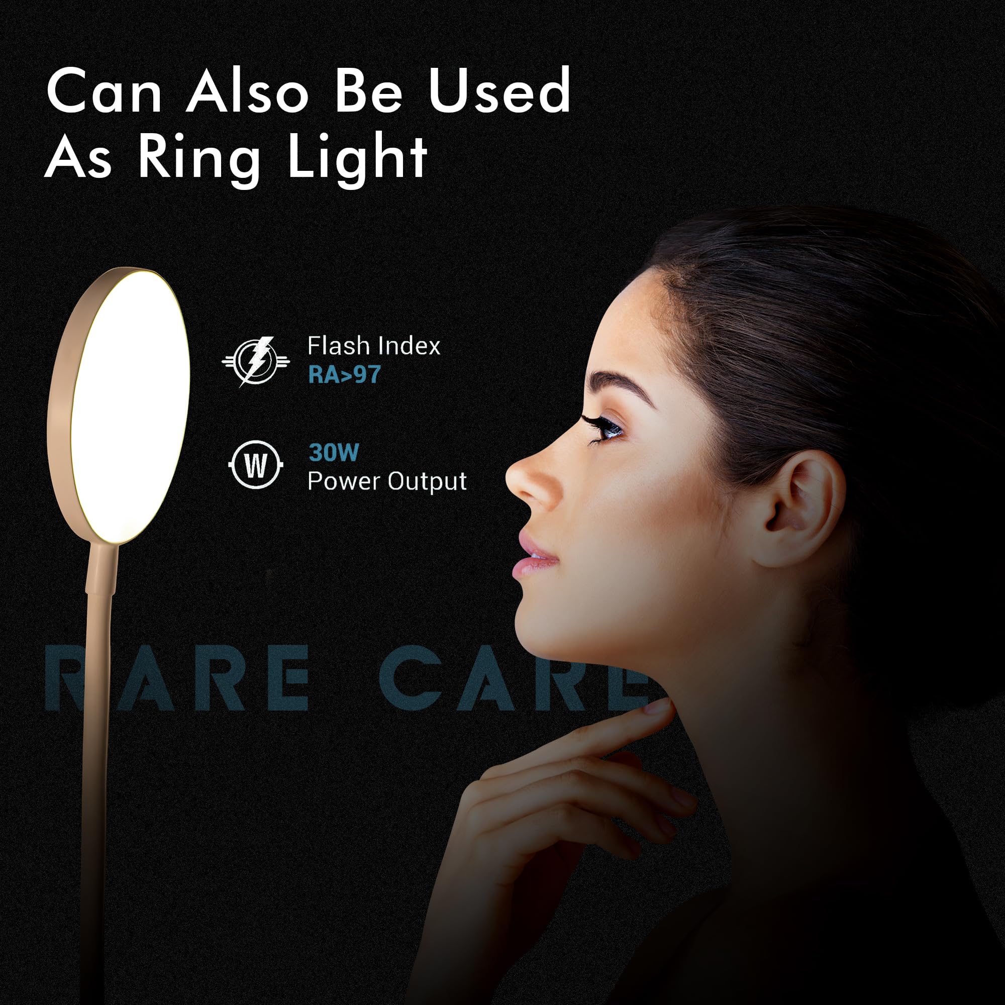 RARECARE Table Lamp for Study Room | Study Lamp with 3 Light Modes | 1 Year Warranty | Lamp Light for Study | Rechargeable Led Light with Big Battery - 1200 mAh - Image 5 thumbnail