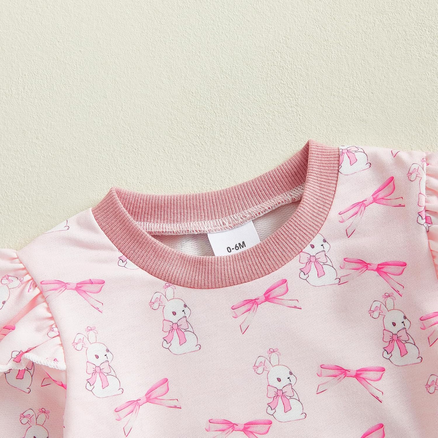 Toddler Baby Girl Valentines Outfit 3 6 9 12 18 24 Months Long Sleeve Sweatshirt Pants Set Cute Spring Clothes (Easter bunny-Pink, 18-24 Months) - Image 3