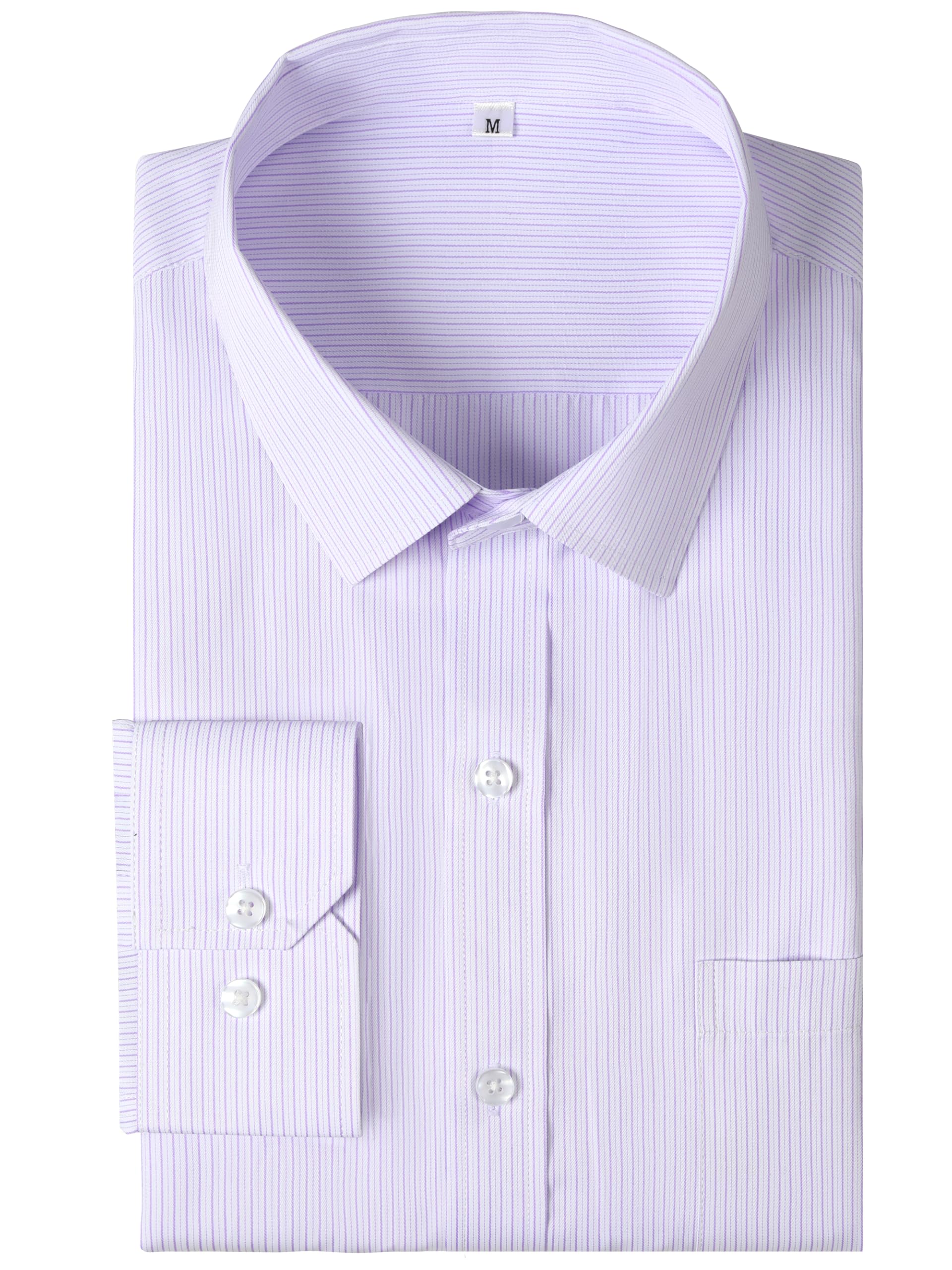 GIANZEN Men's Dress Shirts Long Sleeve Button Down Striped Shirt for Men Regular Fit Wrinkle Resistant Shirts
