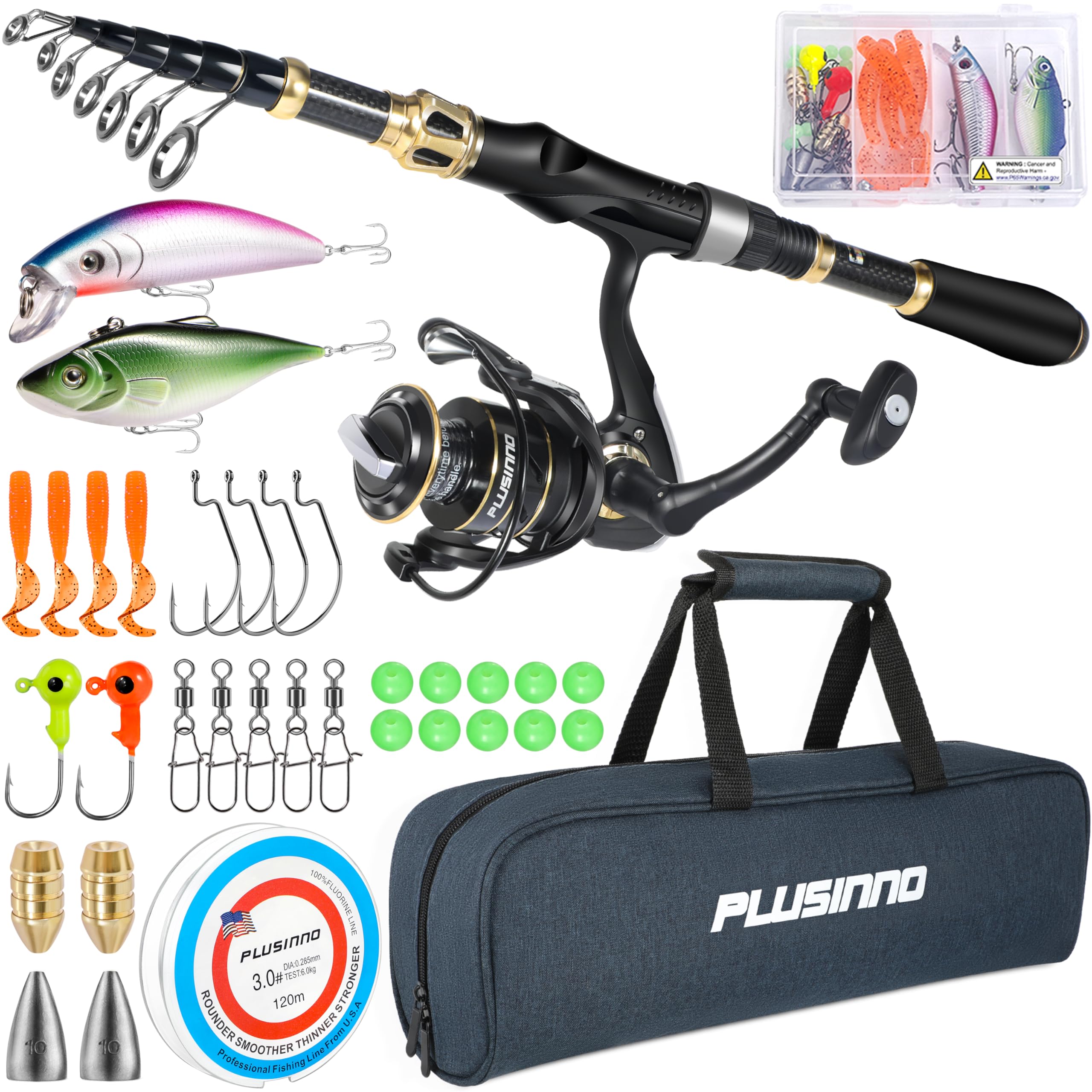 PLUSINNO Fishing Rod and Reel Combo