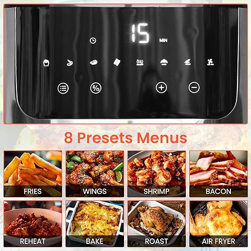 Miniatura 9 de Freidora de aire 5qt horno de convección freidora sin aceite