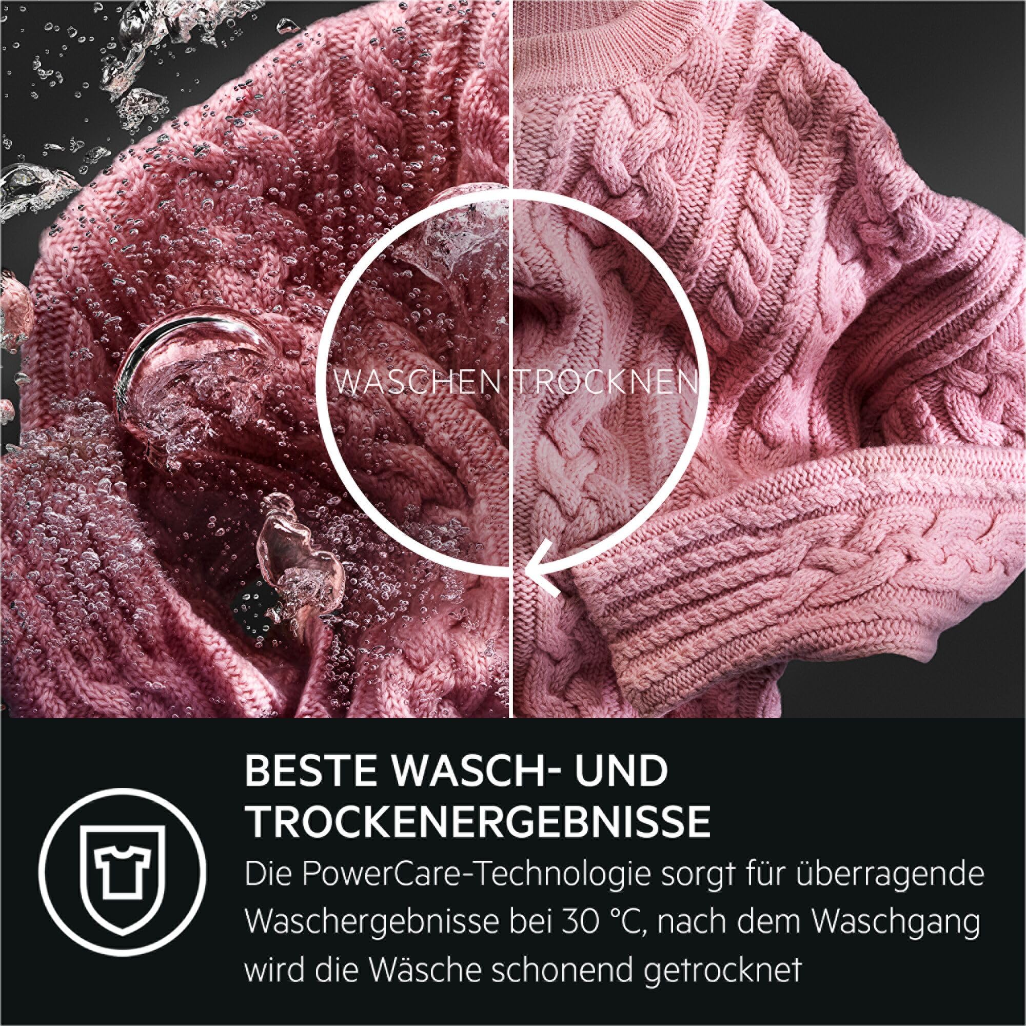 AEG Einbauwaschtrockner 8 kg Waschen 4 kg Trocknen 1600 U/min PowerCare Dampf-Programm LWR8WI7680