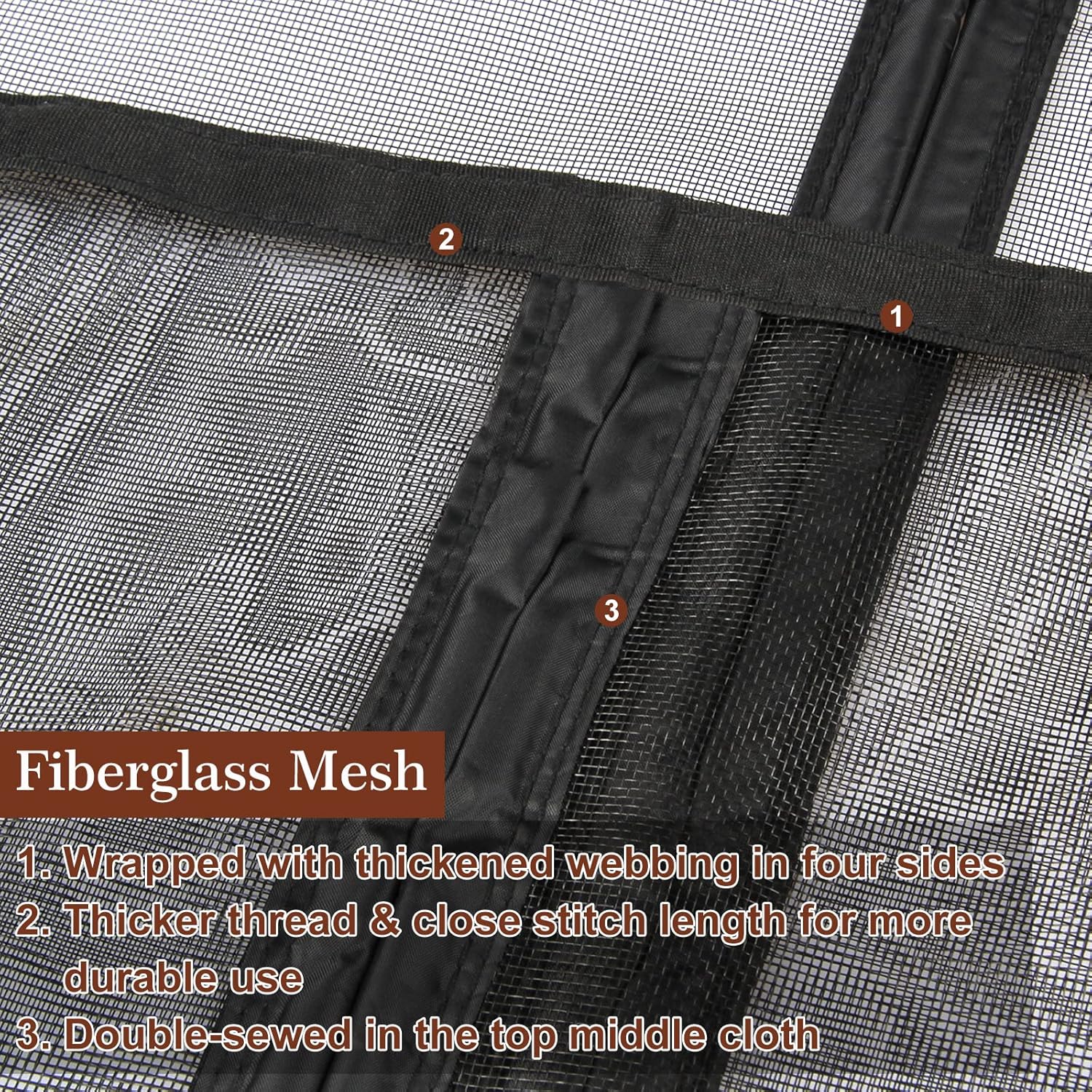 Yotache Magnetic Screen Door Fits Door Size 60 x 80, Screen Size 62" x 81" Double Door Screen Curtain for Sliding Door - - 