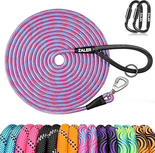 Miniatura 18 de ZALER Correa larga para perro, correa de entrenamiento de perros de 50 pies, 30, 20, 15 y 10 pies, correa de entrenamiento para perros, correa Negro
