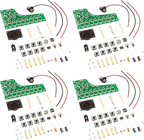 Electronix Express - Paquete de 4 kits de soldadura de piano electrónico (nivel intermedio)