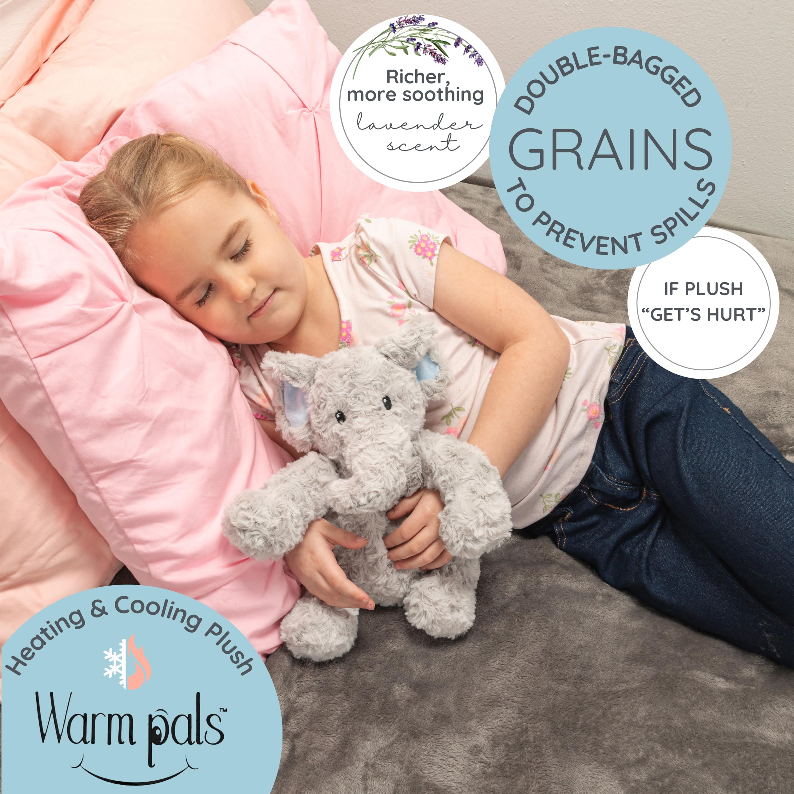 1i4 Group Warm Pals Microwavable Lavender Scented Plush Toy Stuffed Animal -Sweet Elephant 9" - Image 2