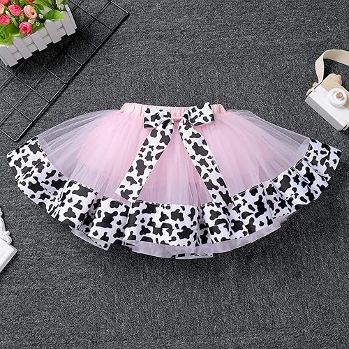 Miniatura 5 de IBTOM CASTLE Conjunto de ropa de fiesta de pastel para niñas de 1er cumpleaños, vacas de granja, princesa, falda tutú, diadema, accesorios