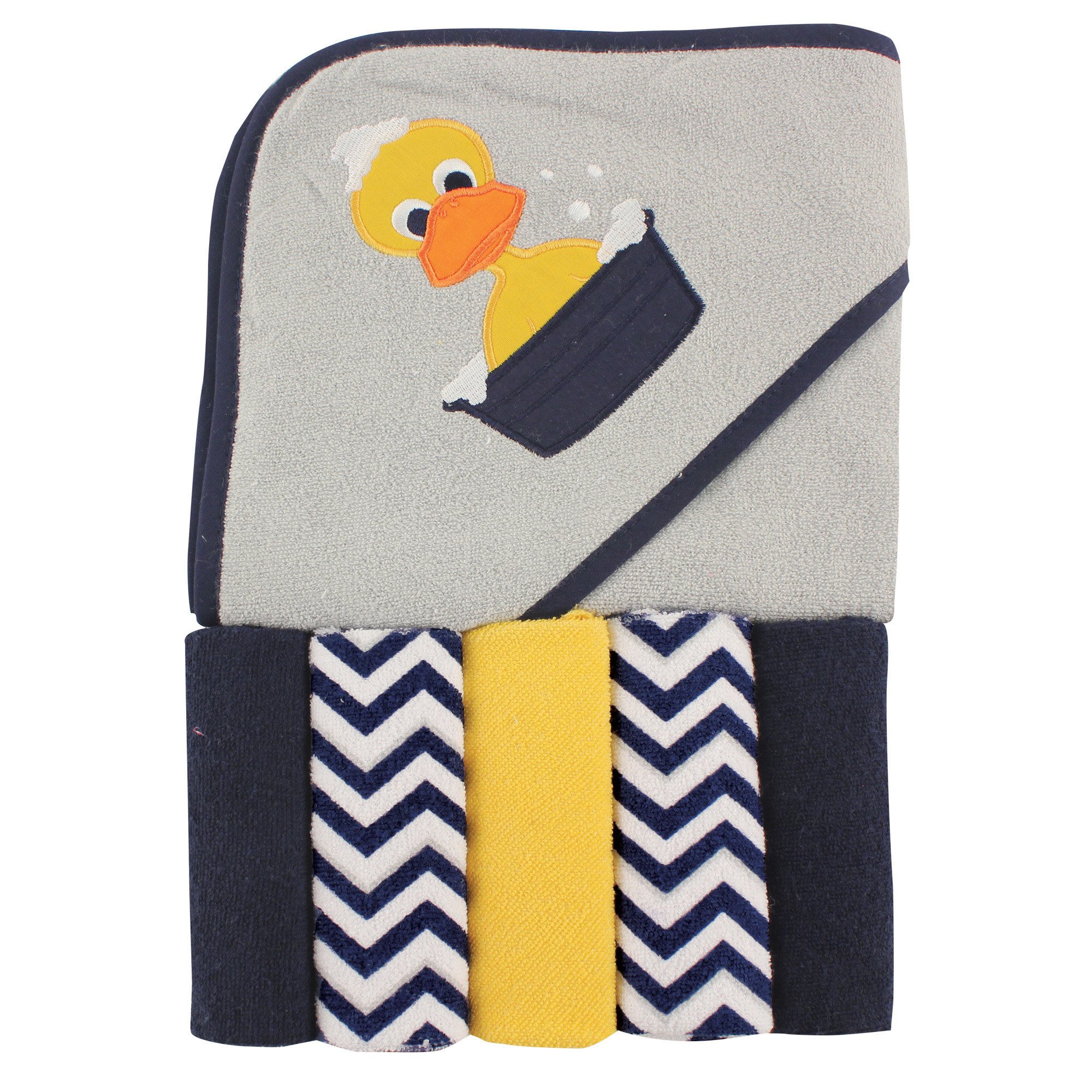 Luvable Friends Asciugamano Con Cappuccio Unisex Per Neonati Con Cinque Salviette In Cotone Motivo Balena Taglia Unica~p117931999